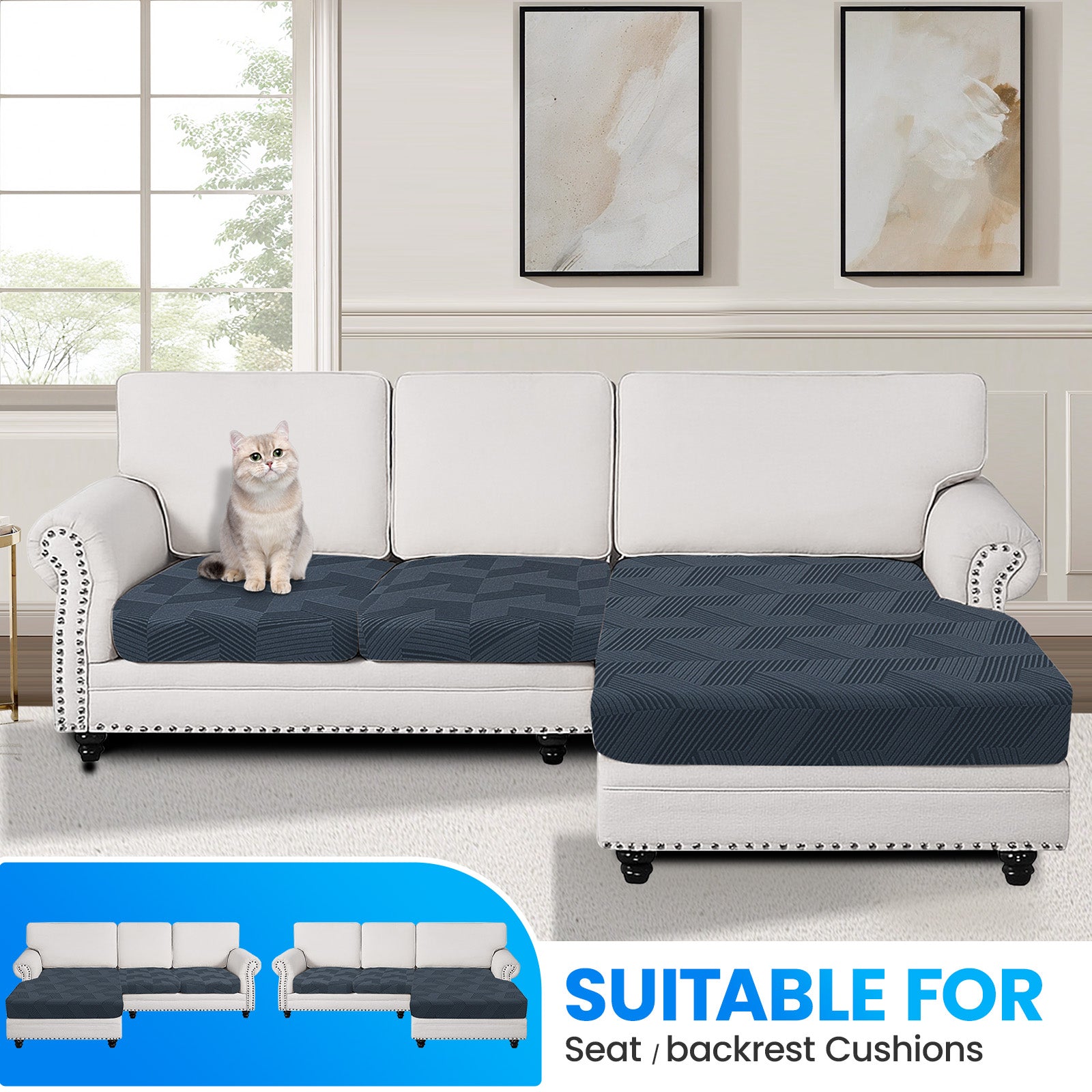 Ystyle Universal 2-Seater L-shaped Sofa Stretch Sofa Cushion Cover-YSTYLE