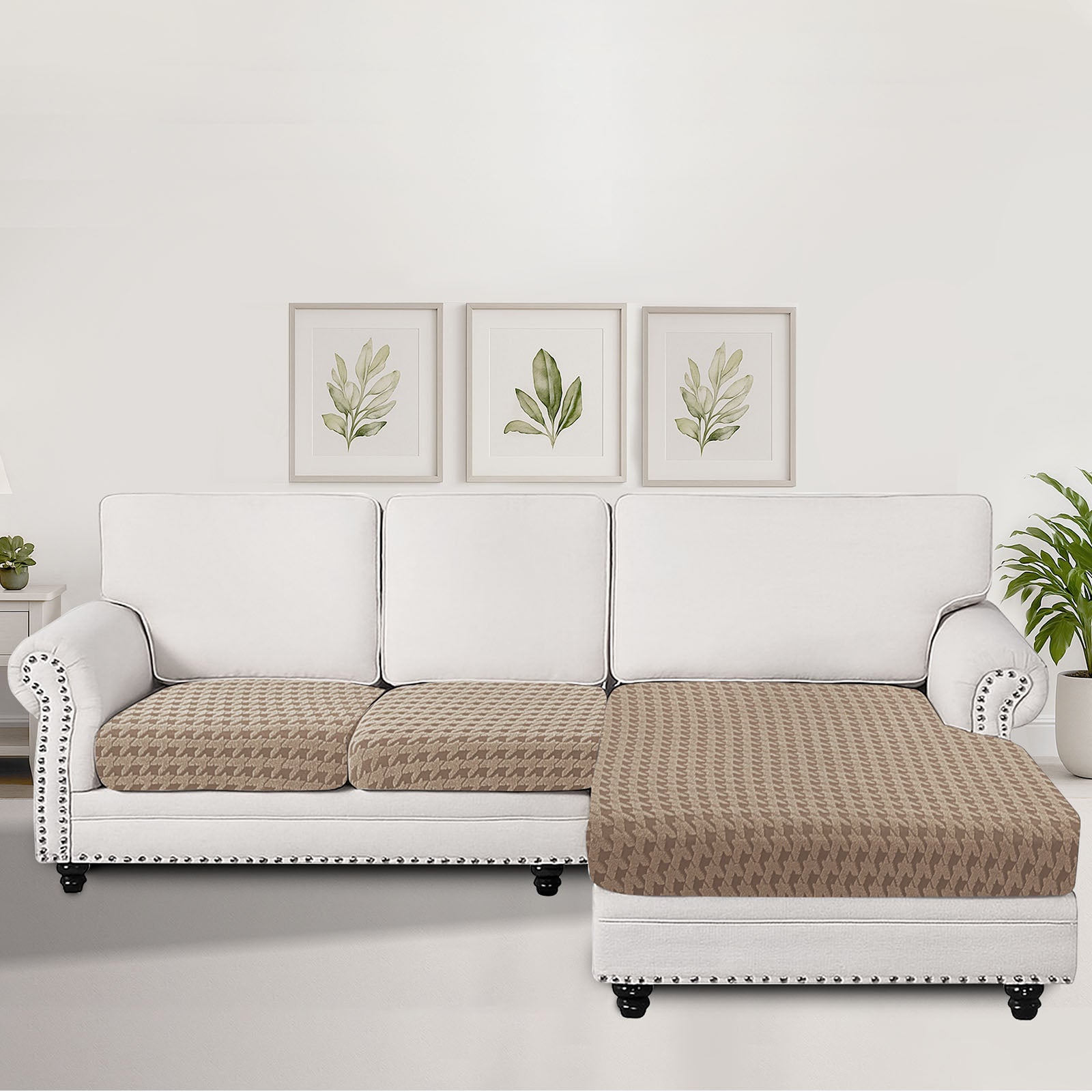 Ystyle 2 x 1-Seat + Chaise Lounge Stretch Sofa Seat Cover New Pattern-YSTYLE