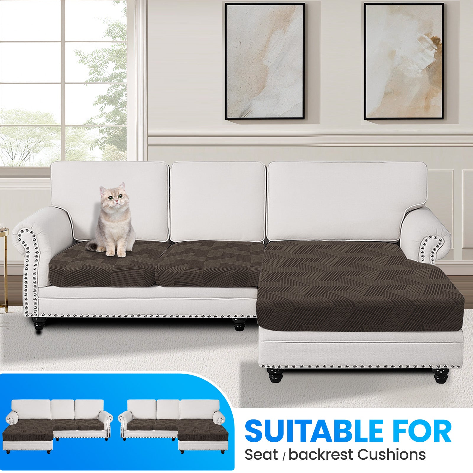 Ystyle Universal 2-Seater L-shaped Sofa Stretch Sofa Cushion Cover-YSTYLE