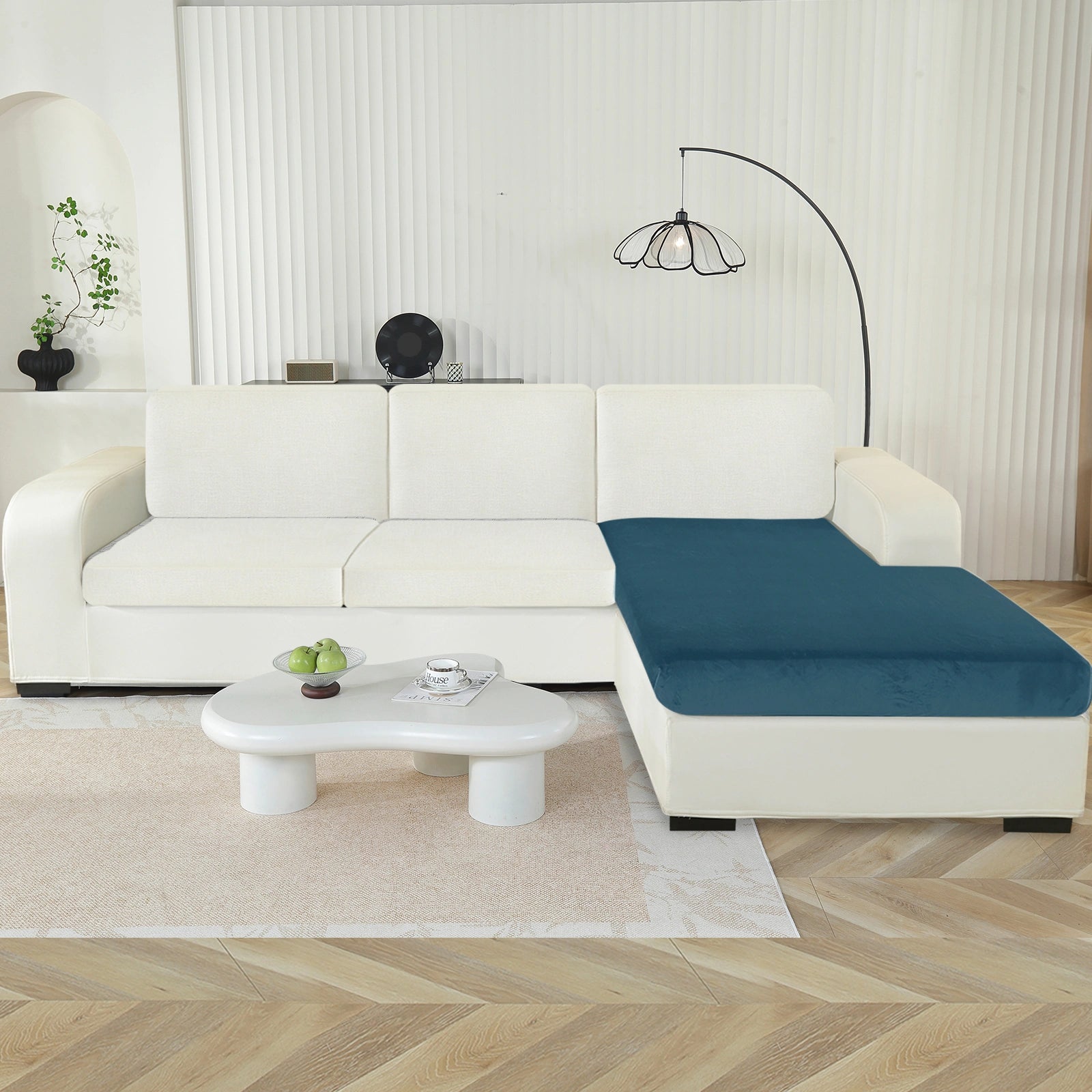 YSTYLE Chaise Velvet Cushion Cover – Stretch Fit, Anti-Slip, Universal for Separate Sofa Cushions