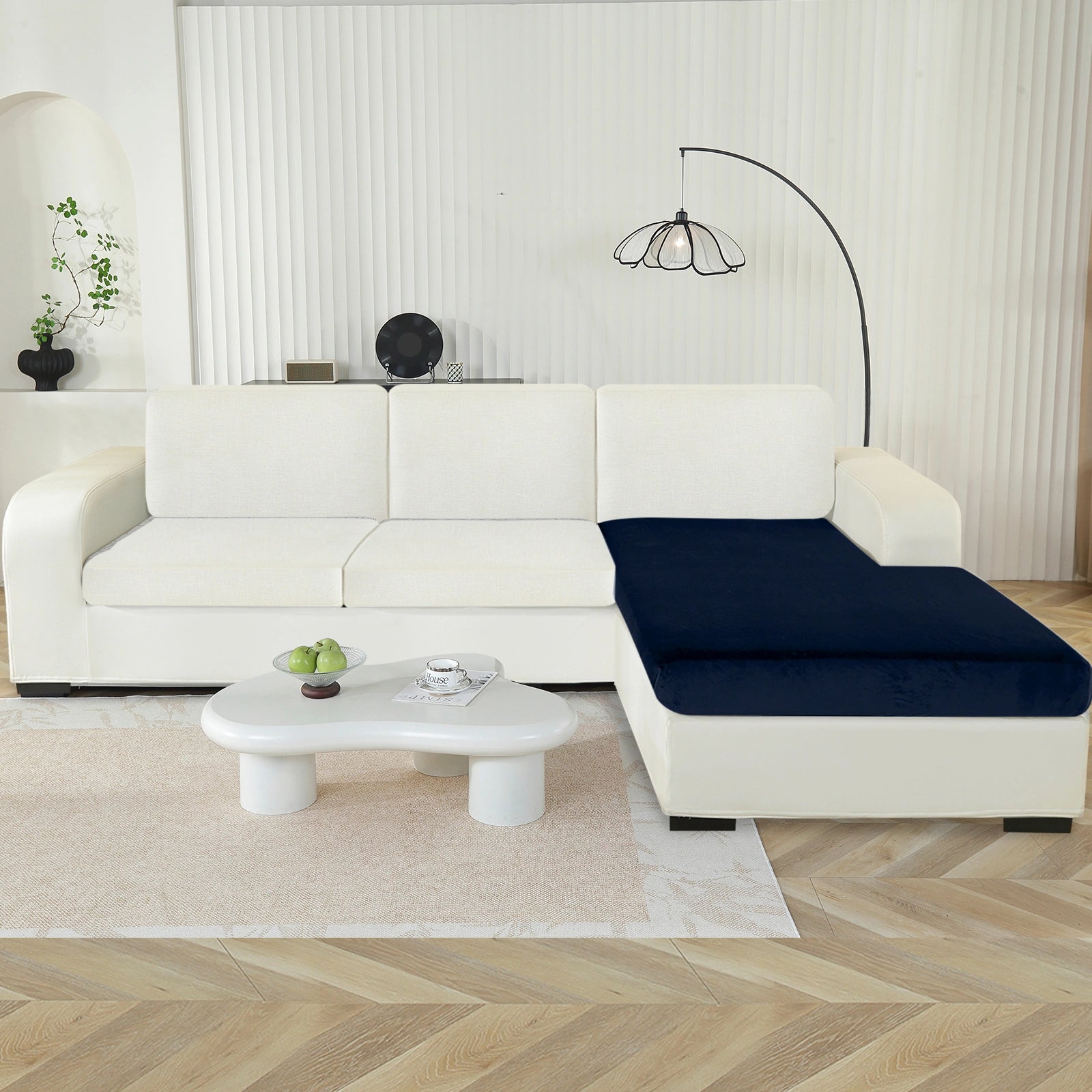 YSTYLE Chaise Velvet Cushion Cover – Stretch Fit, Anti-Slip, Universal for Separate Sofa Cushions