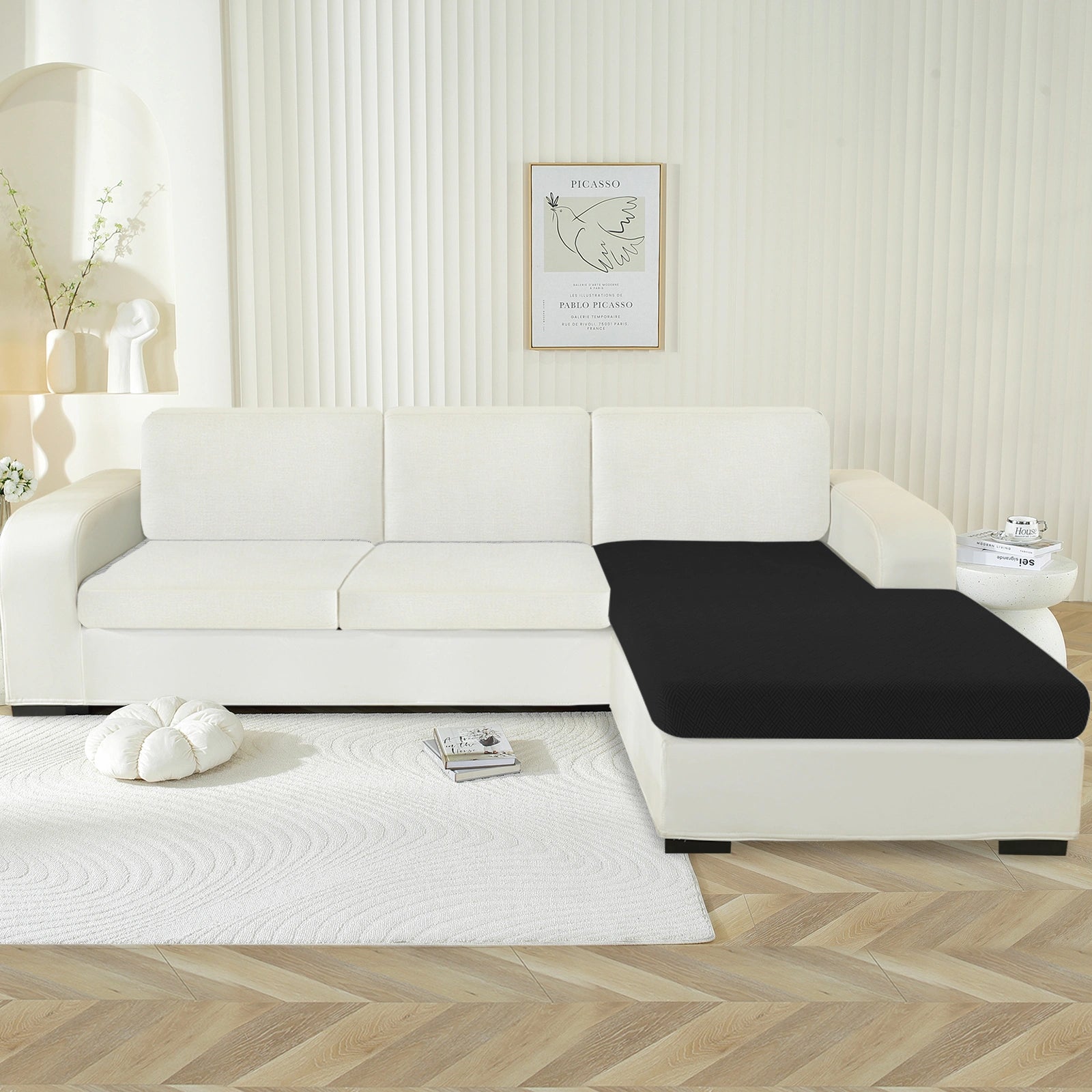 YSTYLE Chaise Sofa Cushion Cover – Stretch Fit, Universal Use, Anti-Slip, Scratch Resistant, Geometric Design-Rhombic