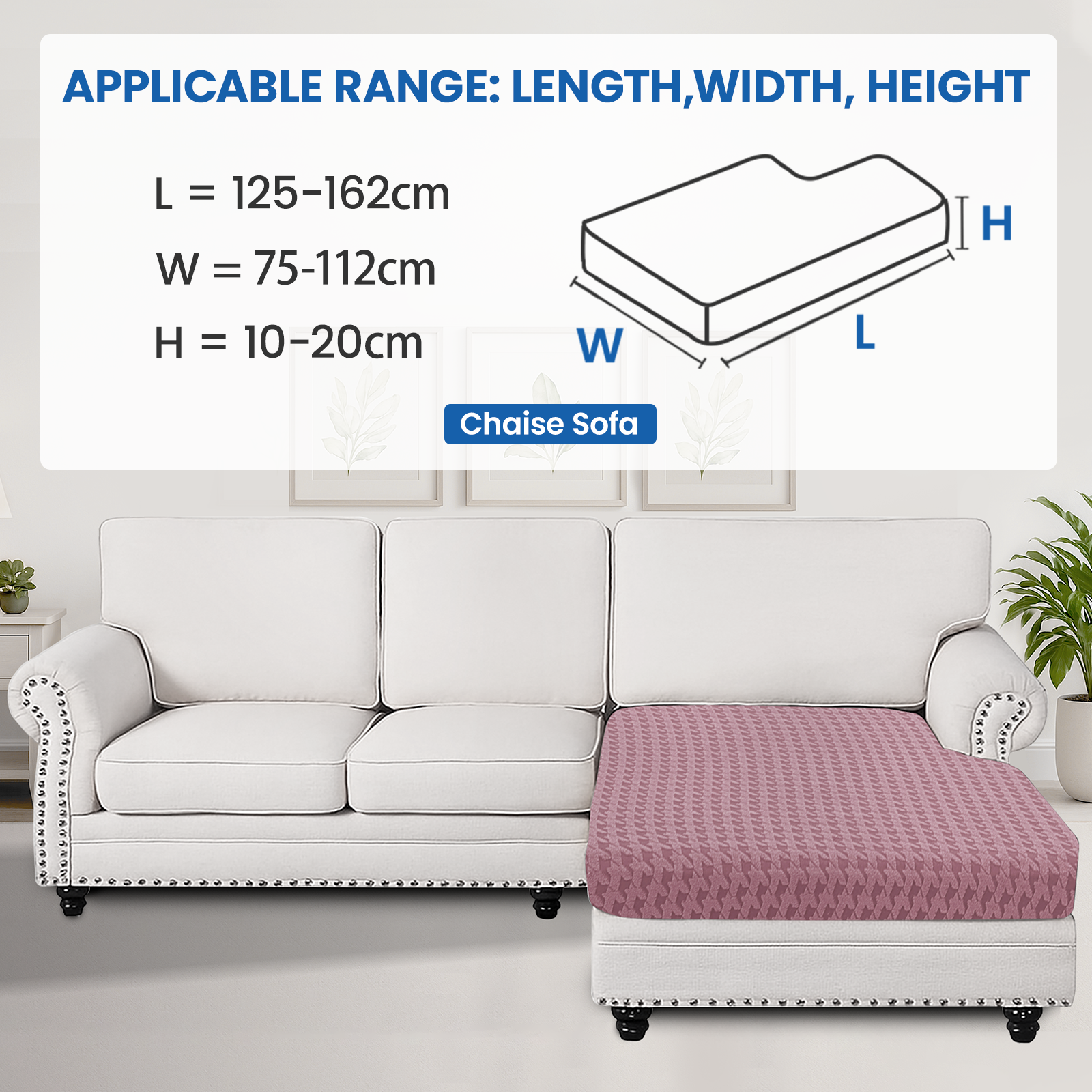 Ystyle Chaise Lounge Elastic Sofa Cushion Cover, Universal Stretch Slipcover, Non-Slip & Easy-Care Seat Protector