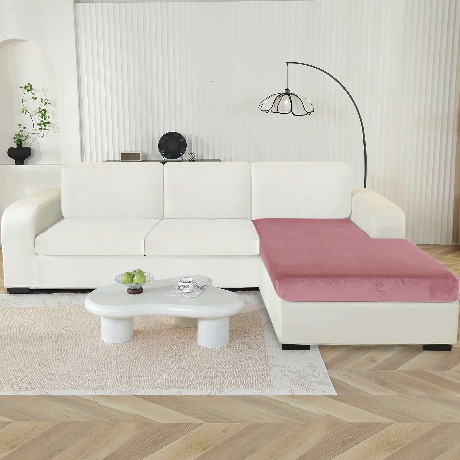 YSTYLE Chaise Velvet Stretch Sofa Seat Cover Anti Slip-YSTYLE