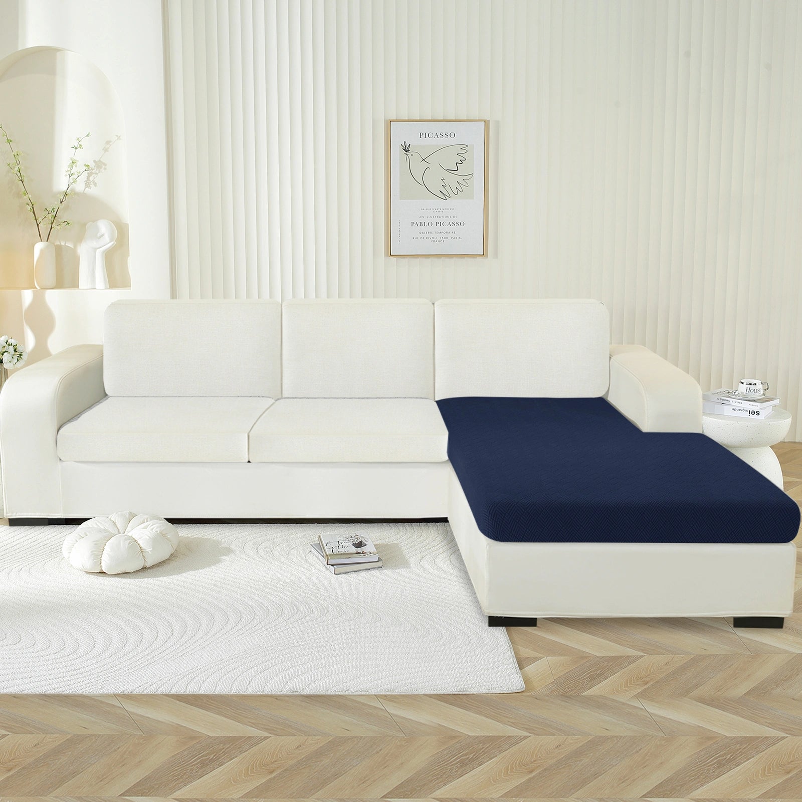 YSTYLE Chaise Sofa Cushion Cover – Stretch Fit, Universal Use, Anti-Slip, Scratch Resistant, Geometric Design-Rhombic