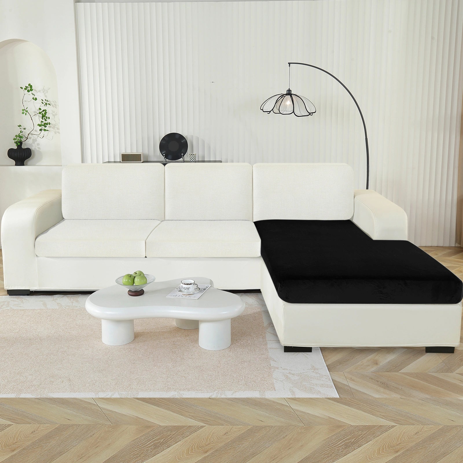 YSTYLE Chaise Velvet Cushion Cover – Stretch Fit, Anti-Slip, Universal for Separate Sofa Cushions