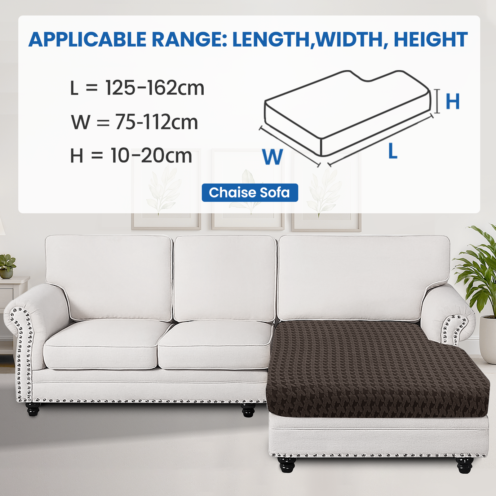 Ystyle Chaise Lounge Elastic Sofa Cushion Cover, Universal Stretch Slipcover, Non-Slip & Easy-Care Seat Protector