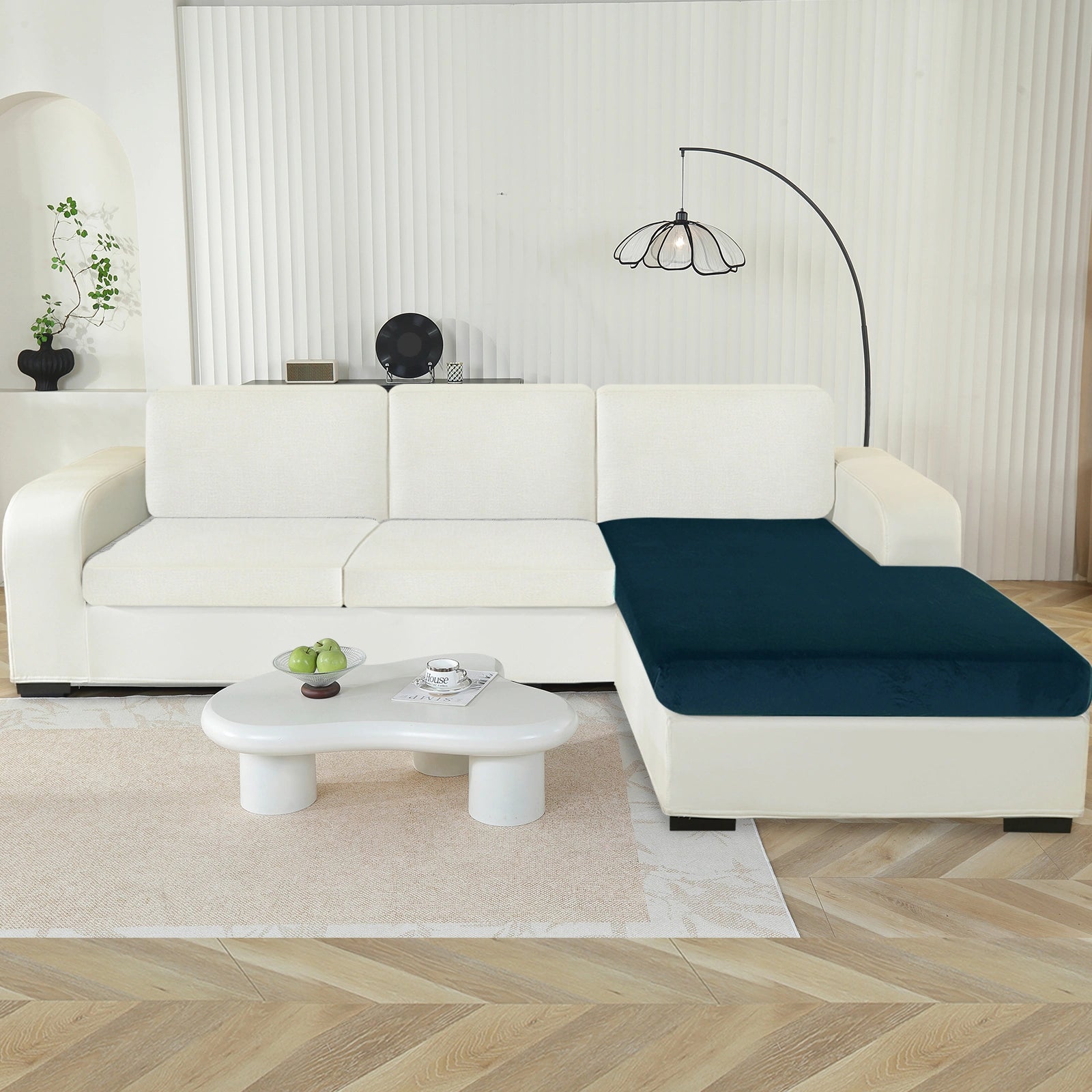 YSTYLE Chaise Velvet Cushion Cover – Stretch Fit, Anti-Slip, Universal for Separate Sofa Cushions