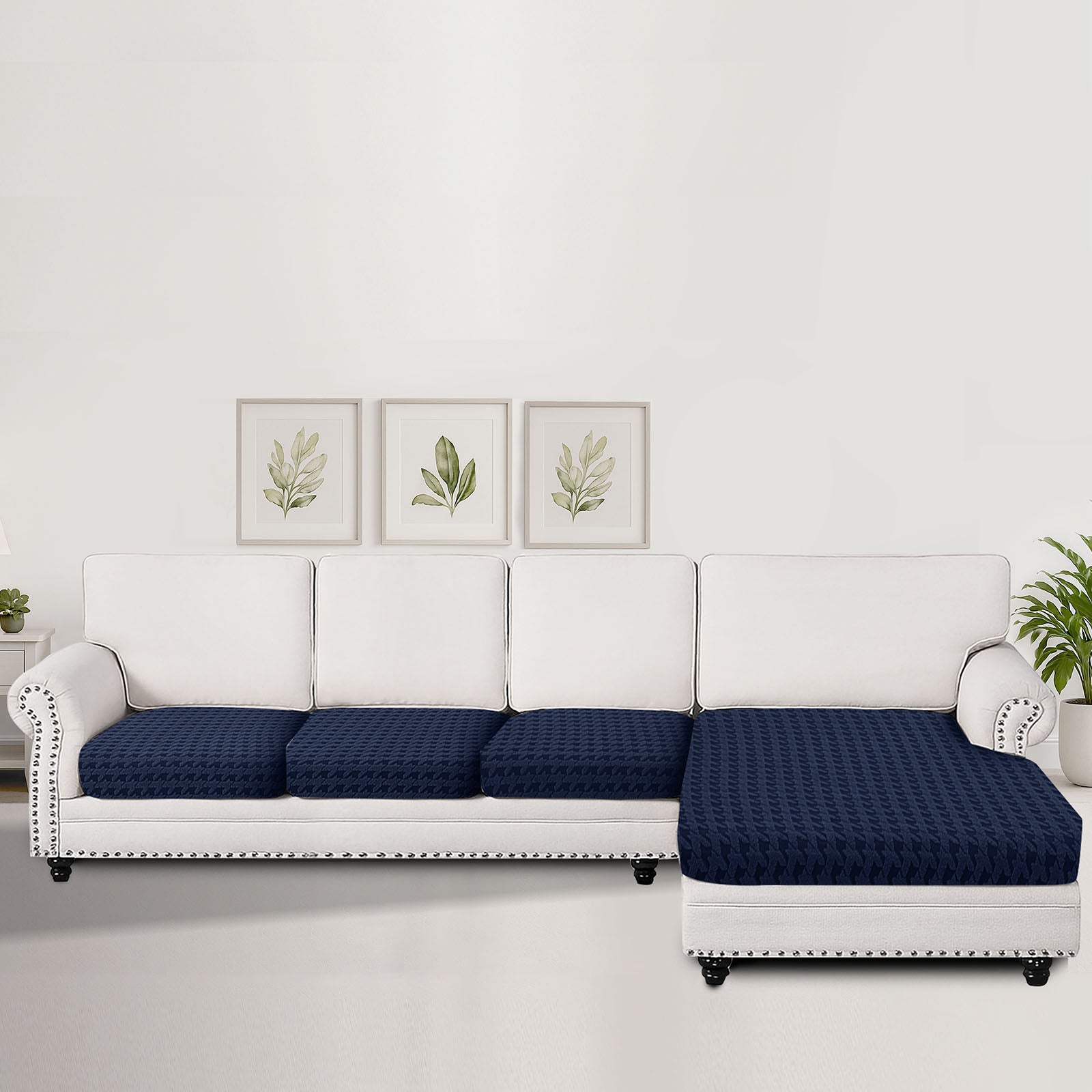 Ystyle Stretch Sofa Seat Cover New Pattern (3 x 1-Seat + Chaise Lounge)-YSTYLE