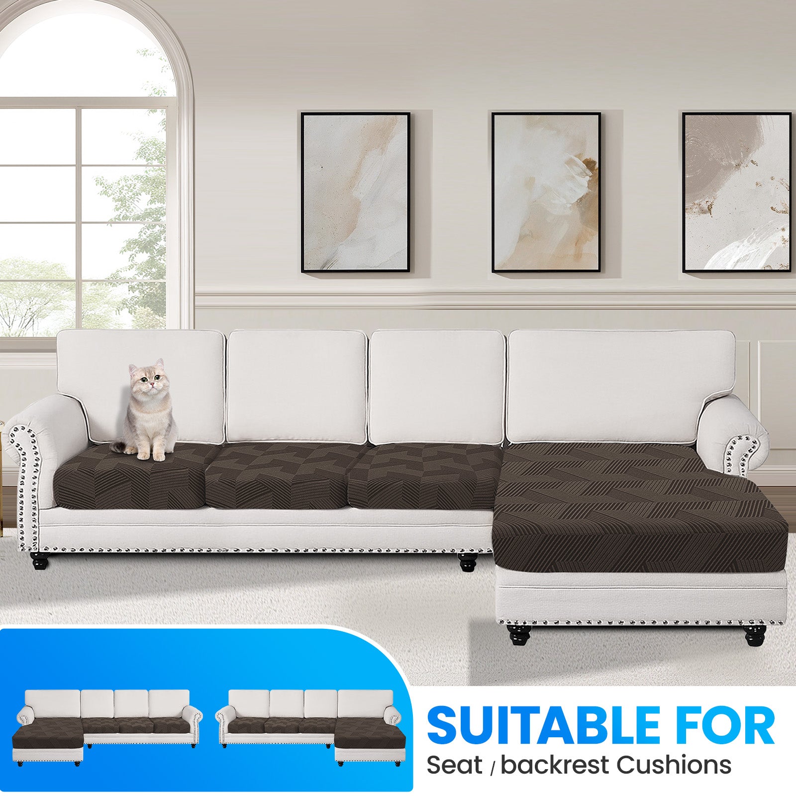 Ystyle Universal 3-Seater L-Shaped Sofa Stretch Sofa Cushion Cover-YSTYLE