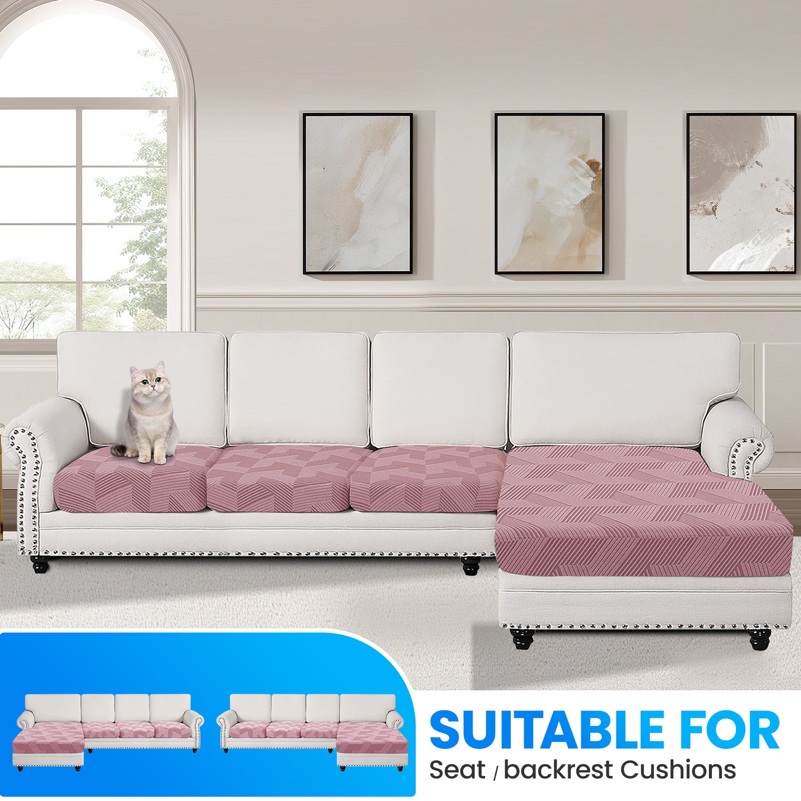 Ystyle Universal 3-Seater L-Shaped Sofa Stretch Sofa Cushion Cover-YSTYLE