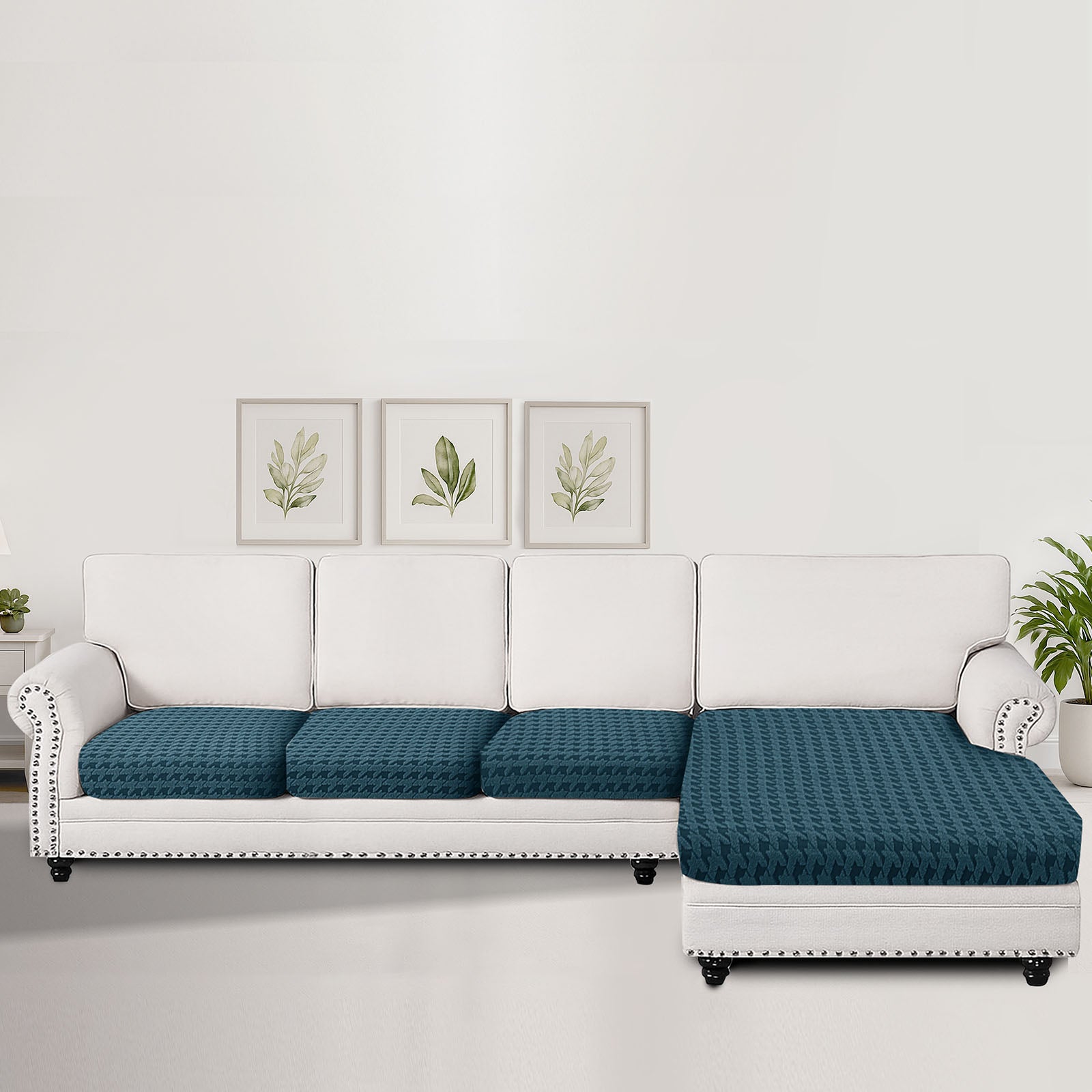 Ystyle Stretch Sofa Seat Cover New Pattern (3 x 1-Seat + Chaise Lounge)-YSTYLE