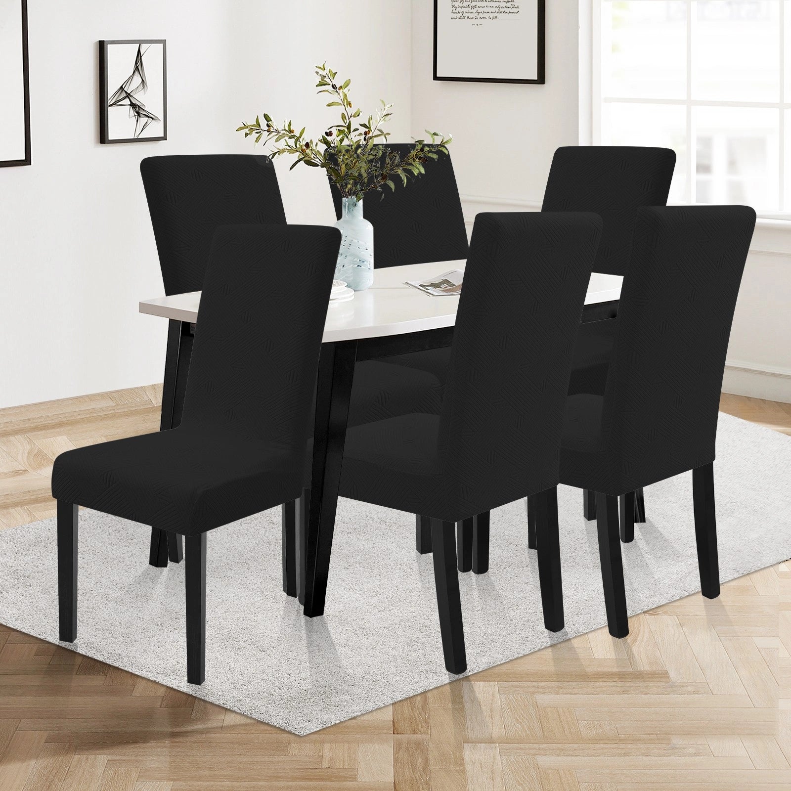 YSTYLE 6 Pieces Soft Stretch Chair Covers with Backrest Universal Fit-YSTYLE
