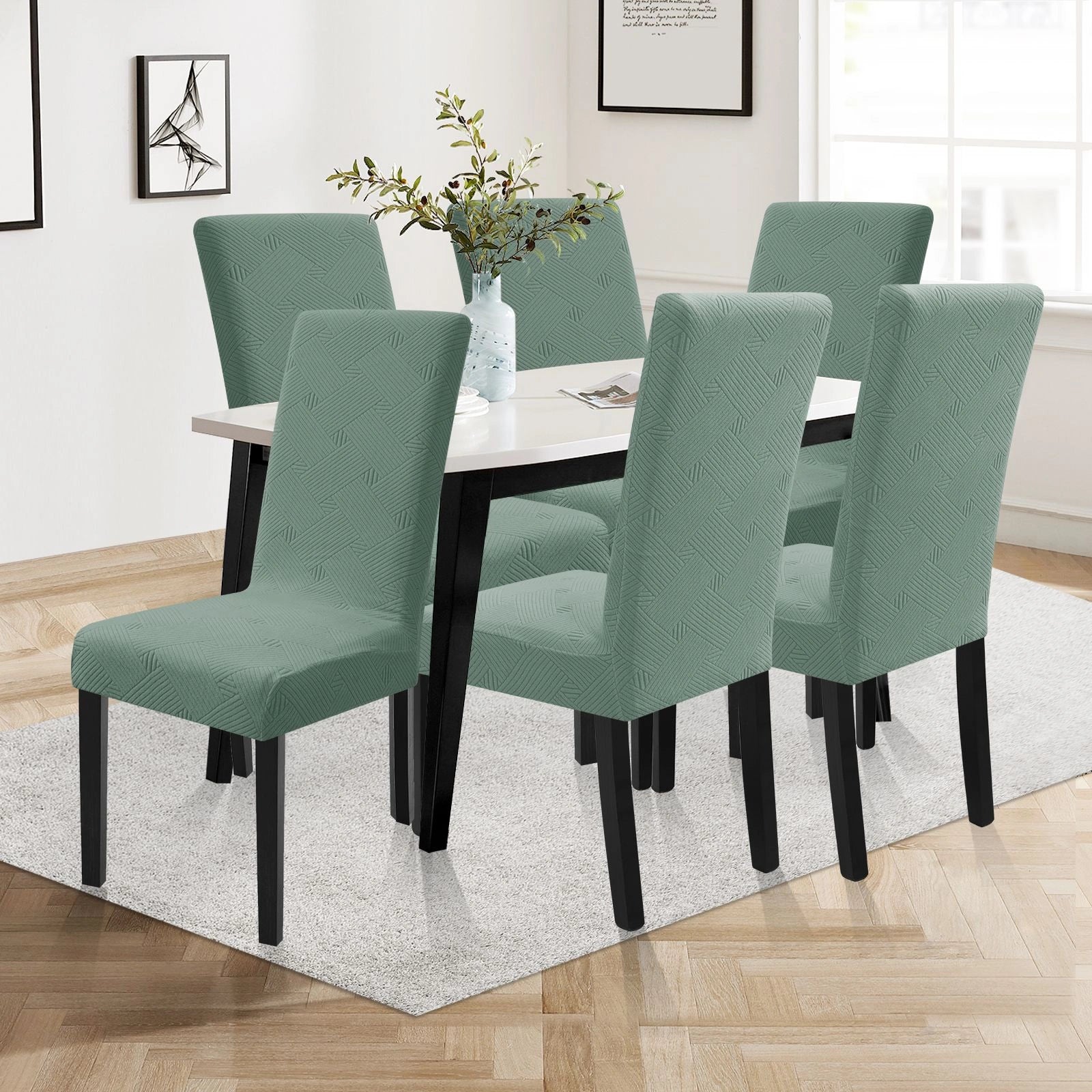 YSTYLE 6 Pieces Soft Stretch Chair Covers with Backrest Universal Fit-YSTYLE