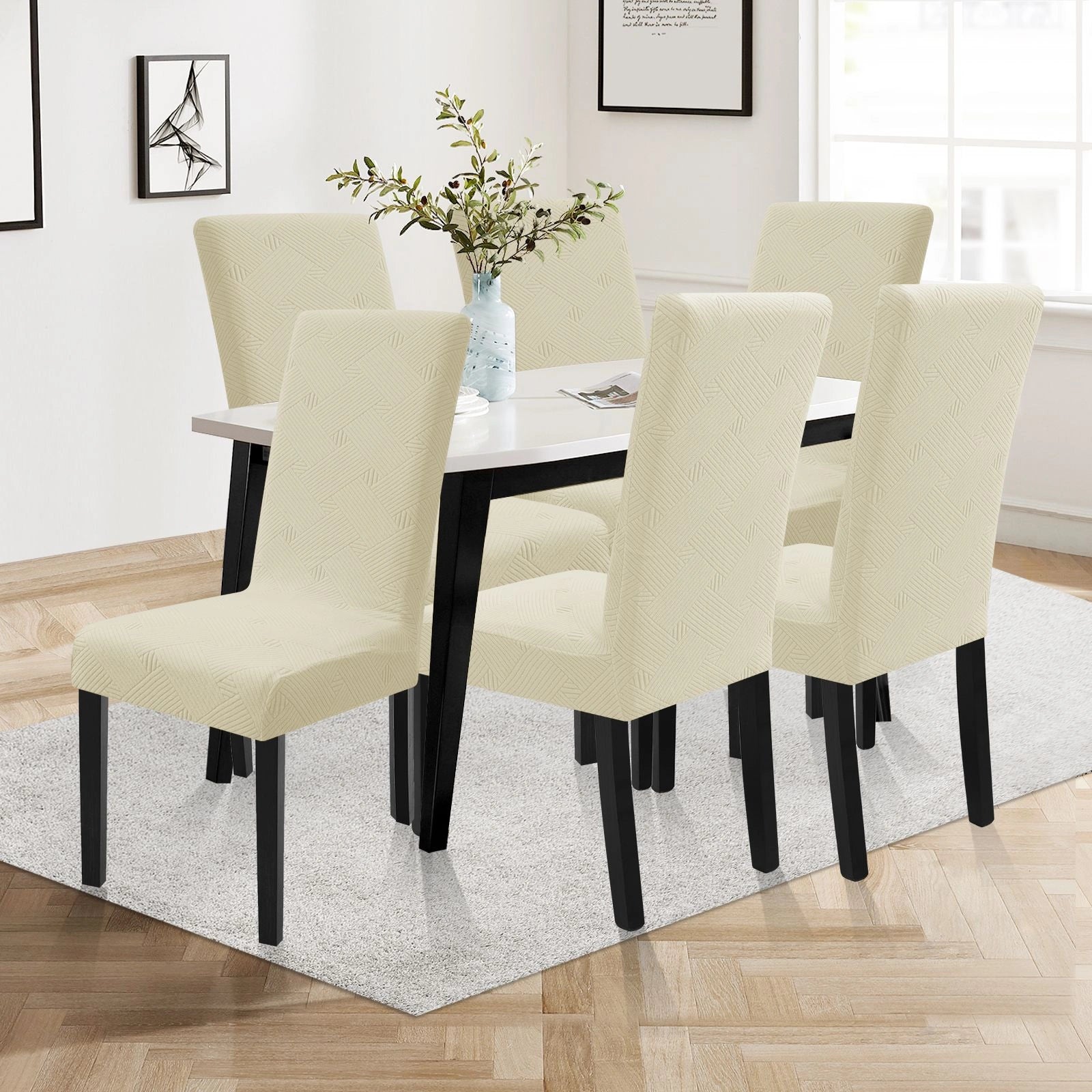 YSTYLE 6 Pieces Soft Stretch Chair Covers with Backrest Universal Fit-YSTYLE