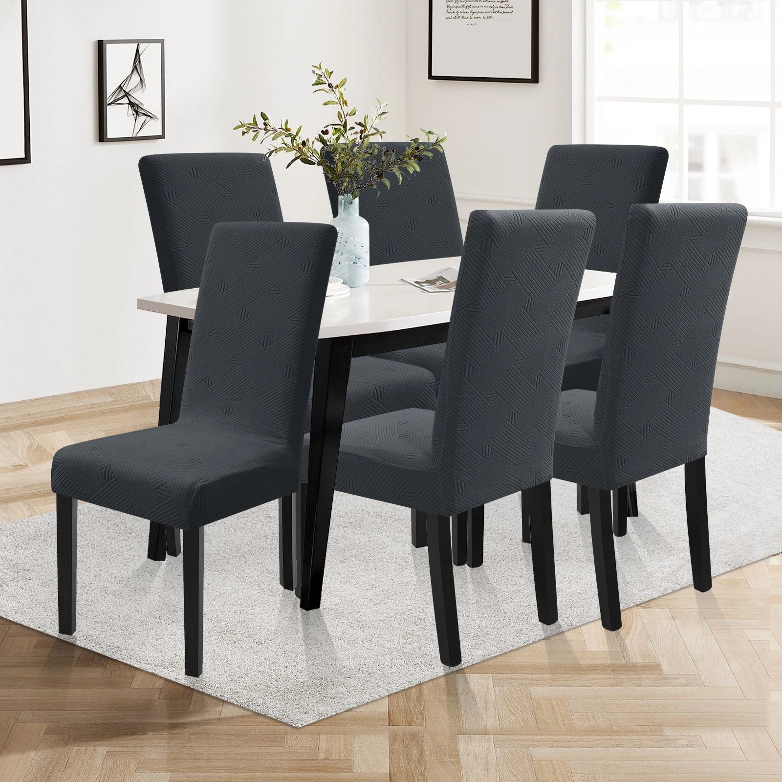 YSTYLE 6 Pieces Soft Stretch Chair Covers with Backrest Universal Fit-YSTYLE