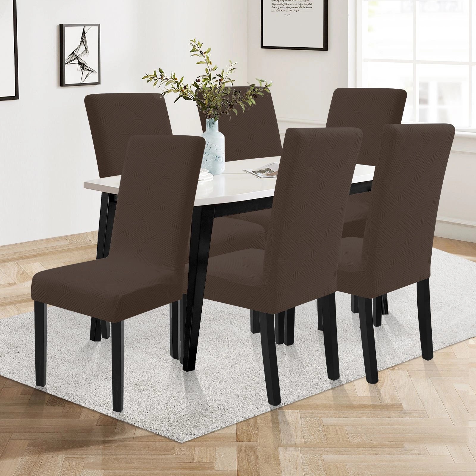 YSTYLE 6 Pieces Soft Stretch Chair Covers with Backrest Universal Fit-YSTYLE