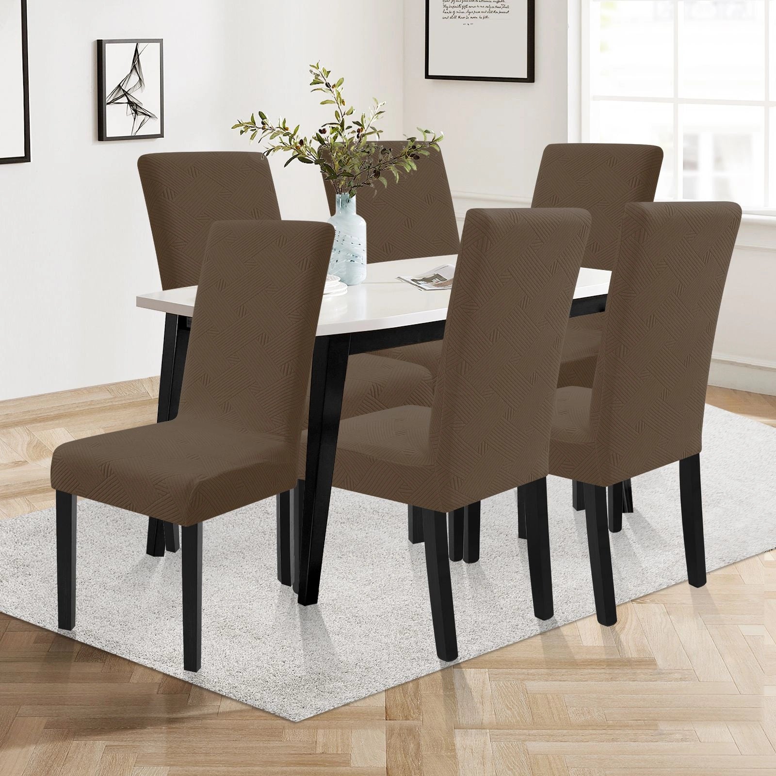 YSTYLE 6 Pieces Soft Stretch Chair Covers with Backrest Universal Fit-YSTYLE