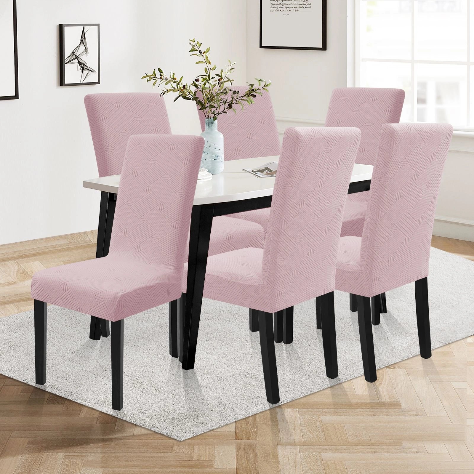 YSTYLE 6 Pieces Soft Stretch Chair Covers with Backrest Universal Fit-YSTYLE