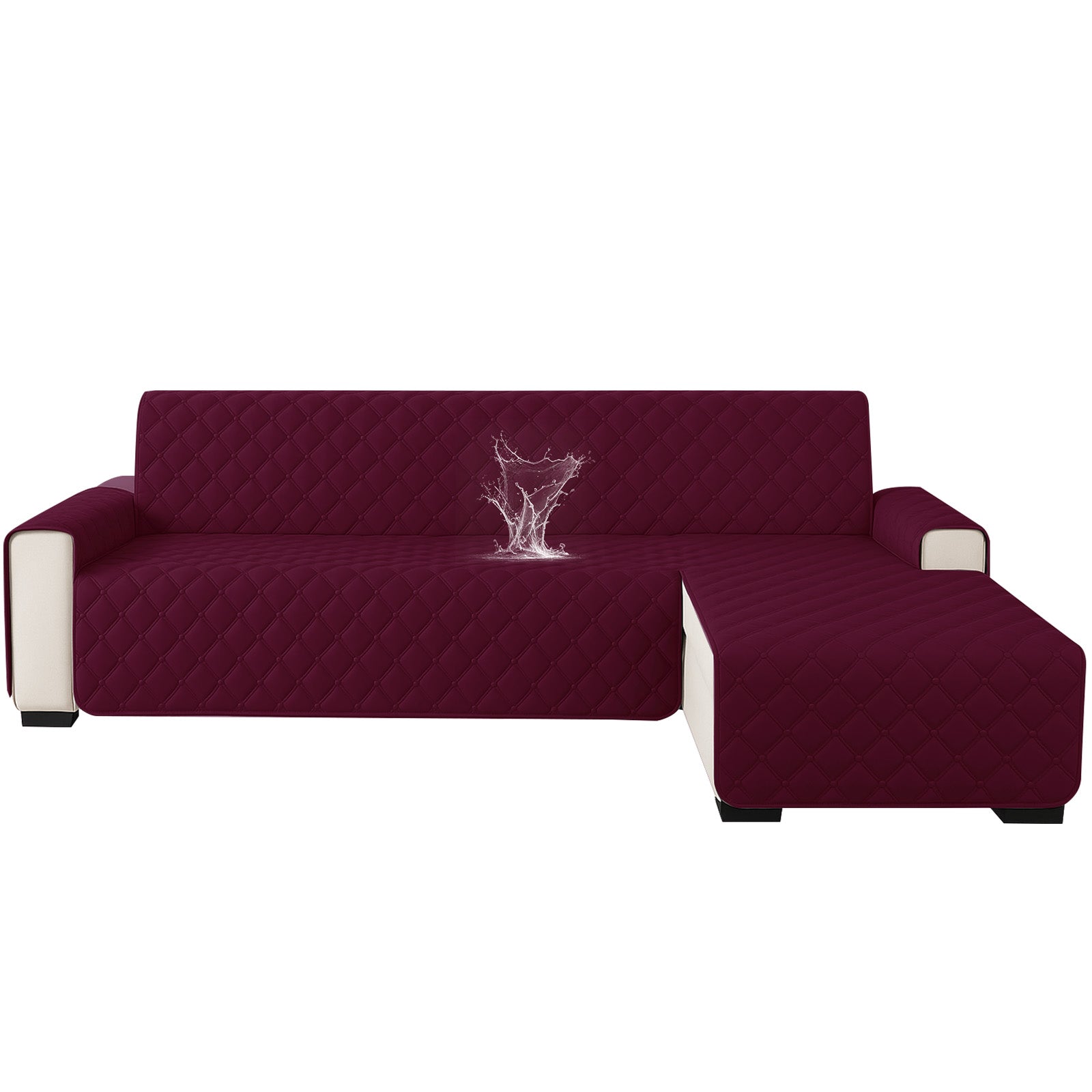 Ystyle Waterproof 2 Seater Corner Sofa Cover Reversible 210 cm-YSTYLE