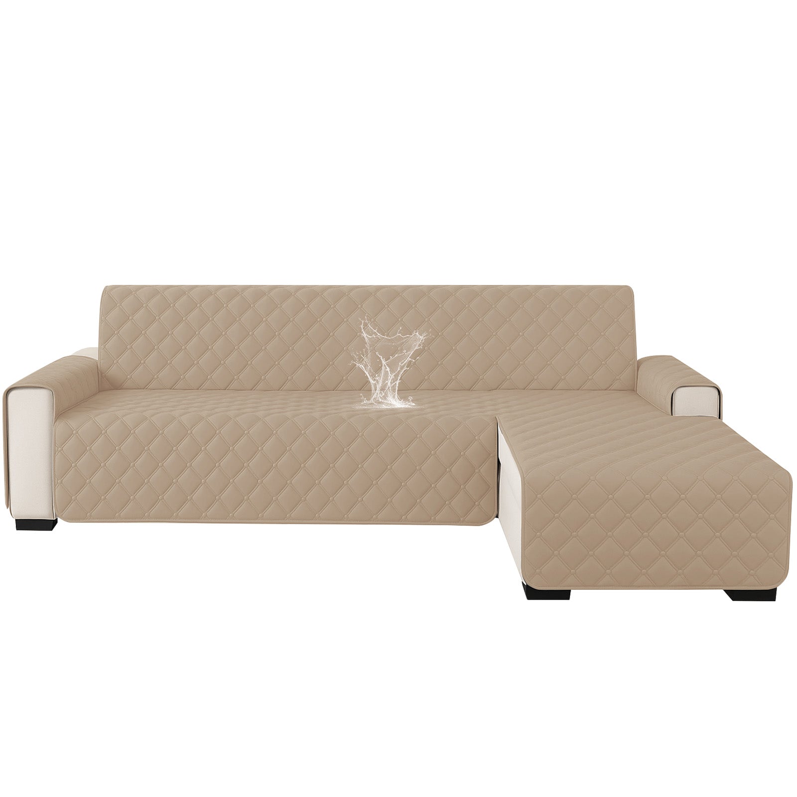 Ystyle Waterproof 2 Seater Corner Sofa Cover Reversible 210 cm-YSTYLE