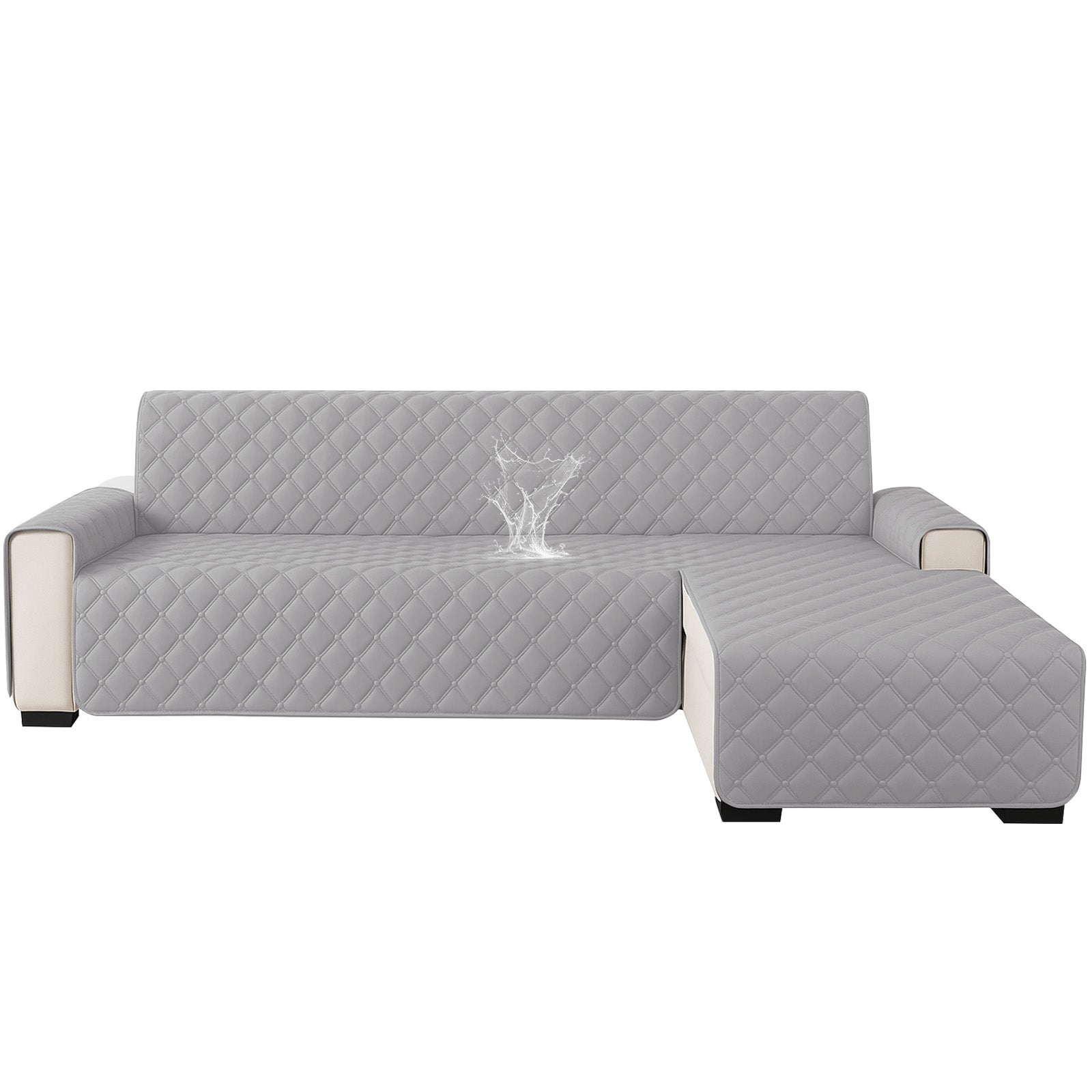 Ystyle Waterproof 2 Seater Corner Sofa Cover Reversible 210 cm-YSTYLE