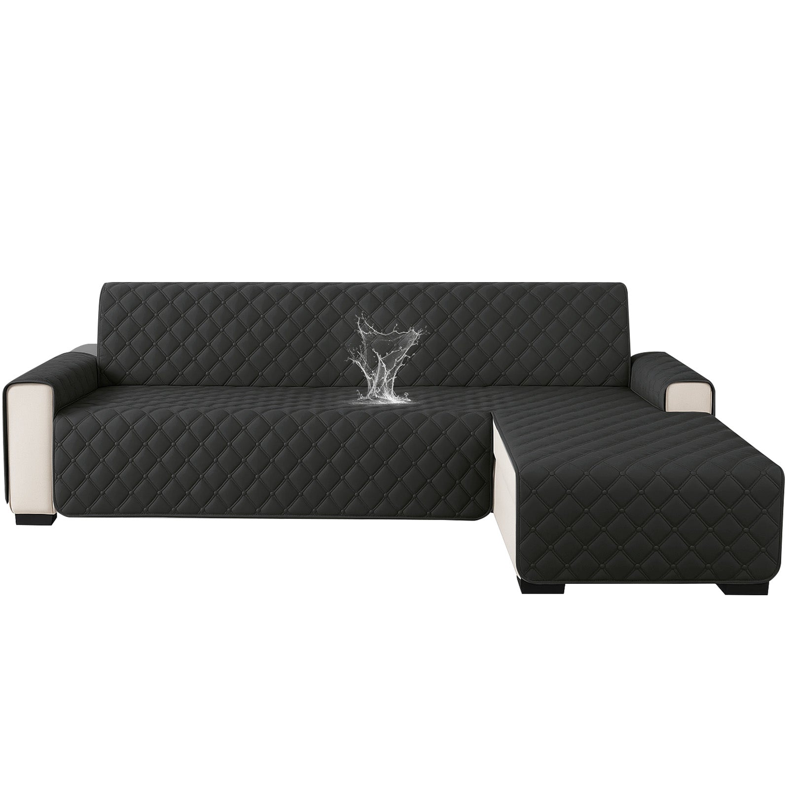 Ystyle Waterproof 2 Seater Corner Sofa Cover Reversible 210 cm