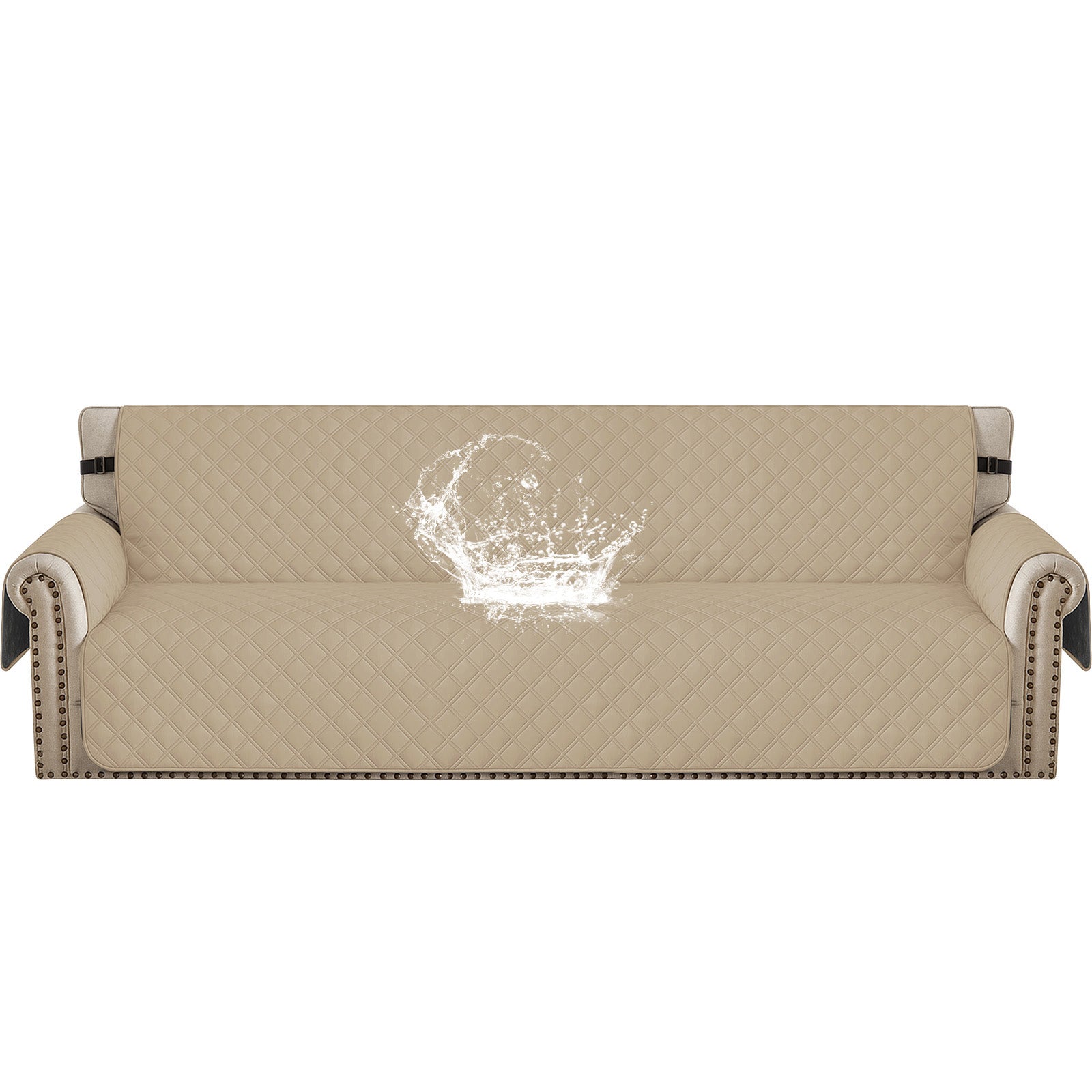 Ystyle 100% Waterproof 4 Seater Sofa Cover with Side Pockets-YSTYLE