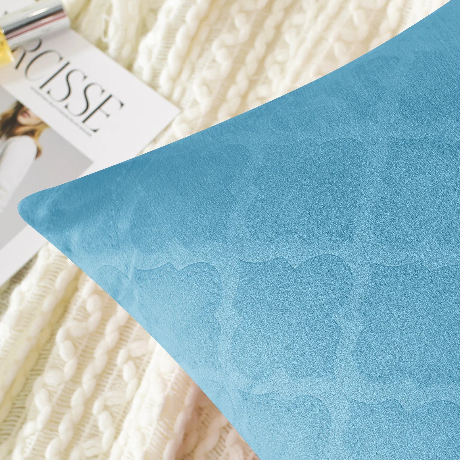 YSTYLE Velvet Sofa Cushion Covers, Decorative Throw Pillow Covers, 2 pcs, Hidden Zipper-Gourd Shape