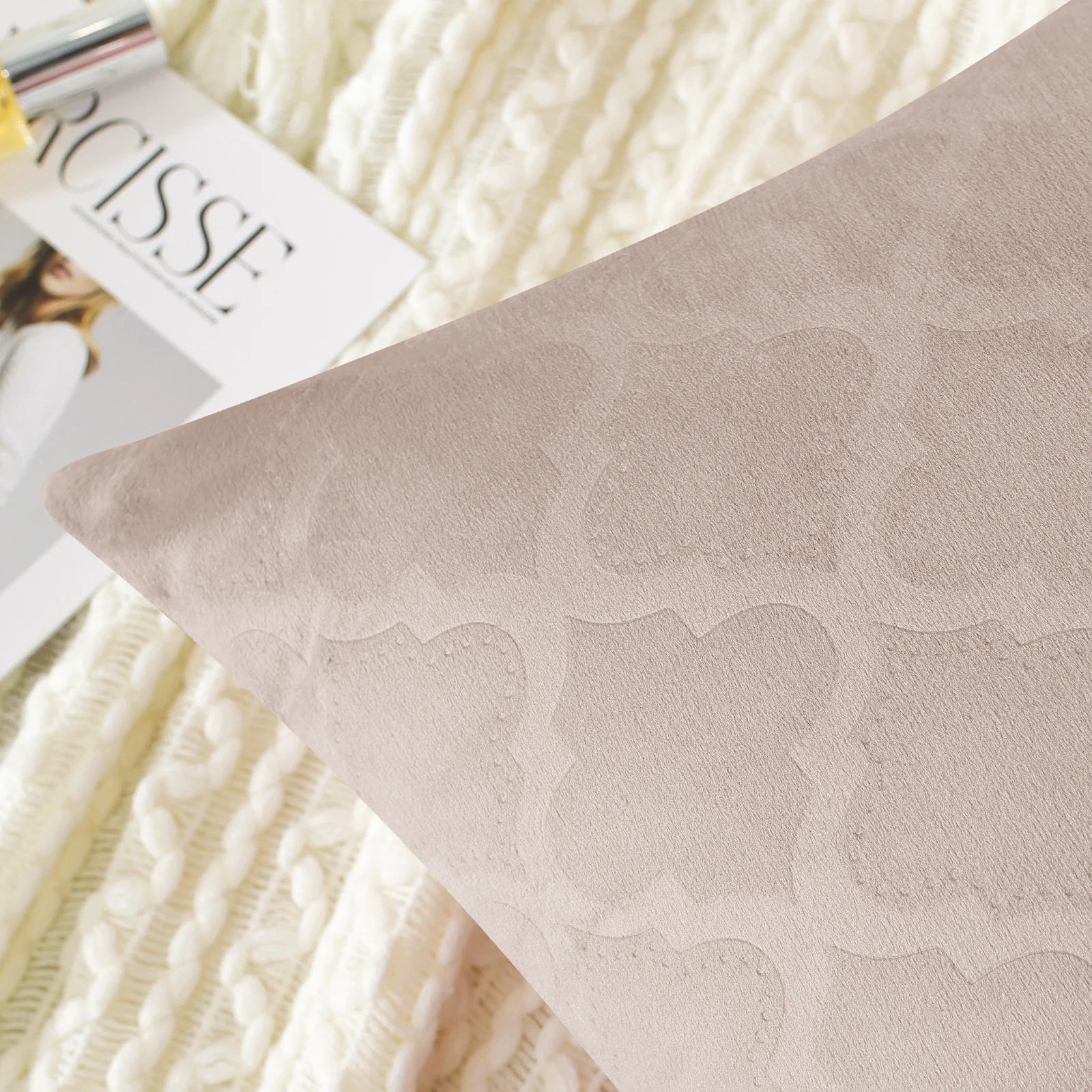 YSTYLE Velvet Sofa Cushion Covers, Decorative Throw Pillow Covers, 2 pcs, Hidden Zipper-Gourd Shape