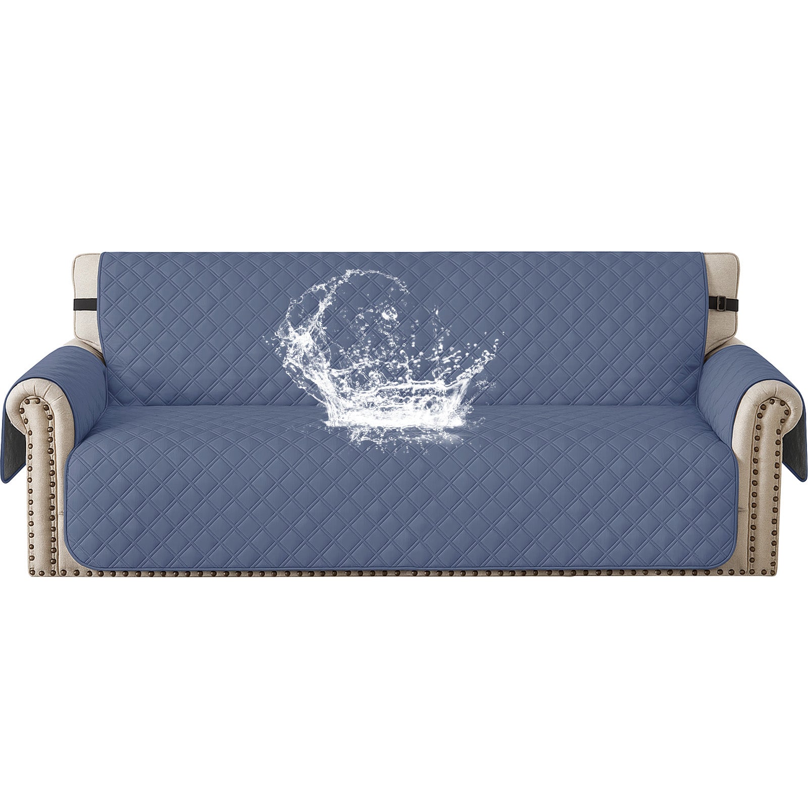 YSTYLE 100% Waterproof 3 Seater Sofa Cover with Side Pockets-YSTYLE