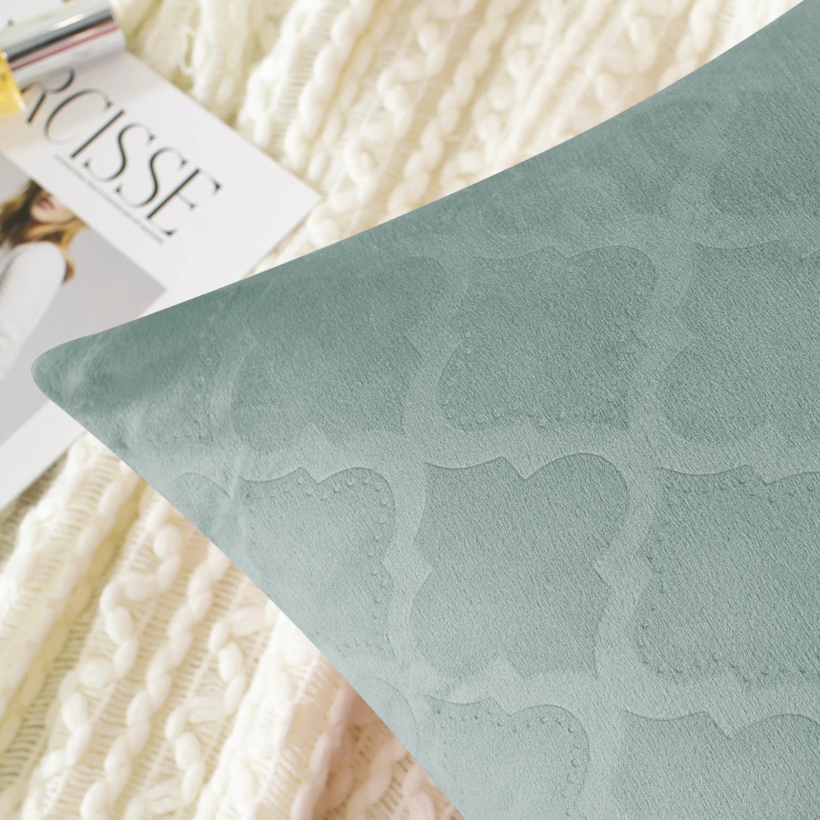 YSTYLE Velvet Sofa Cushion Covers, Decorative Throw Pillow Covers, 2 pcs, Hidden Zipper-Gourd Shape