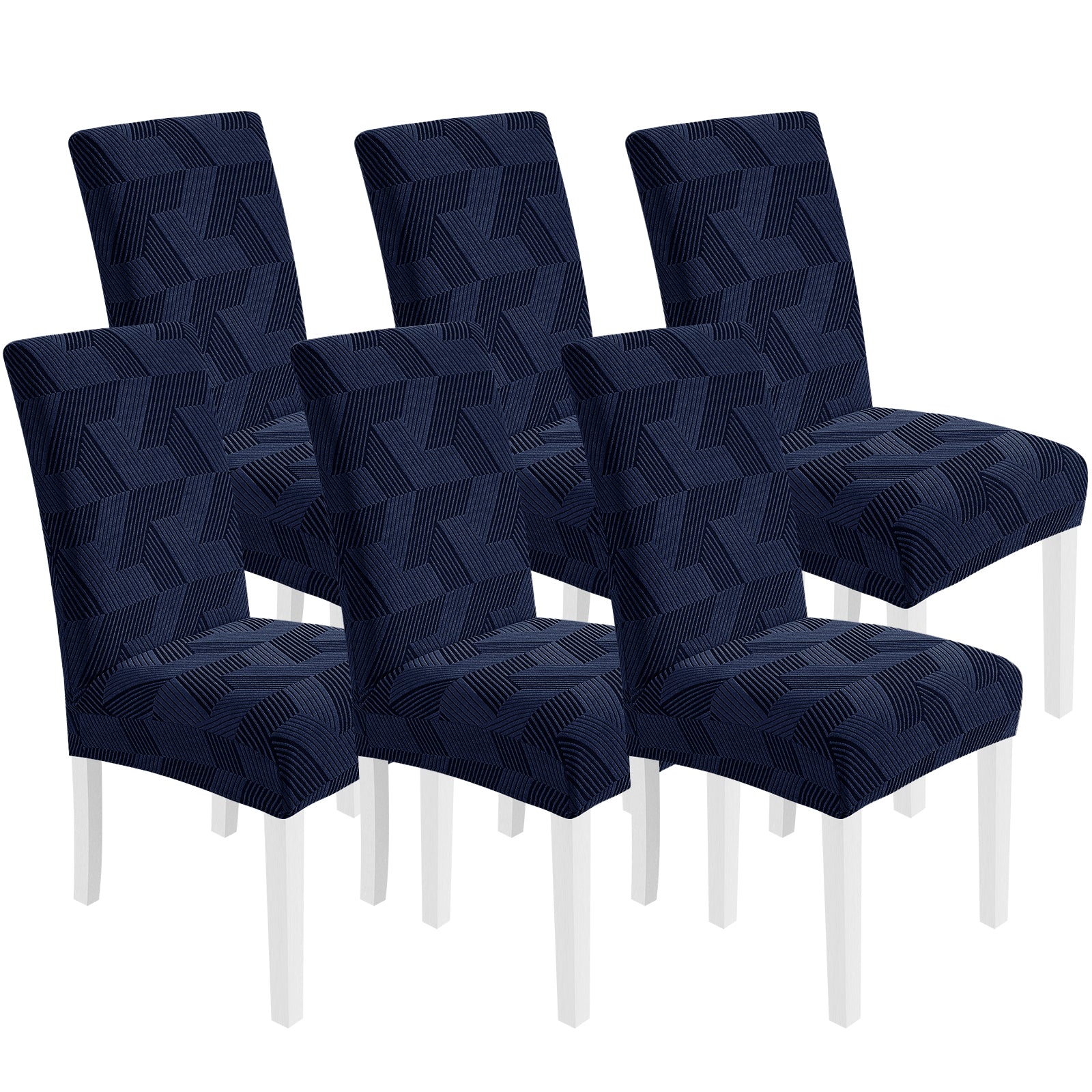 Ystyle 6-Piece Chair Covers with Backrest, Universal Kitchen Chair Covers, Removable Elastic Dining Chair Slipcovers, Stain-Resistant Chair Protectors, Washable, for Kitchen and Living Room