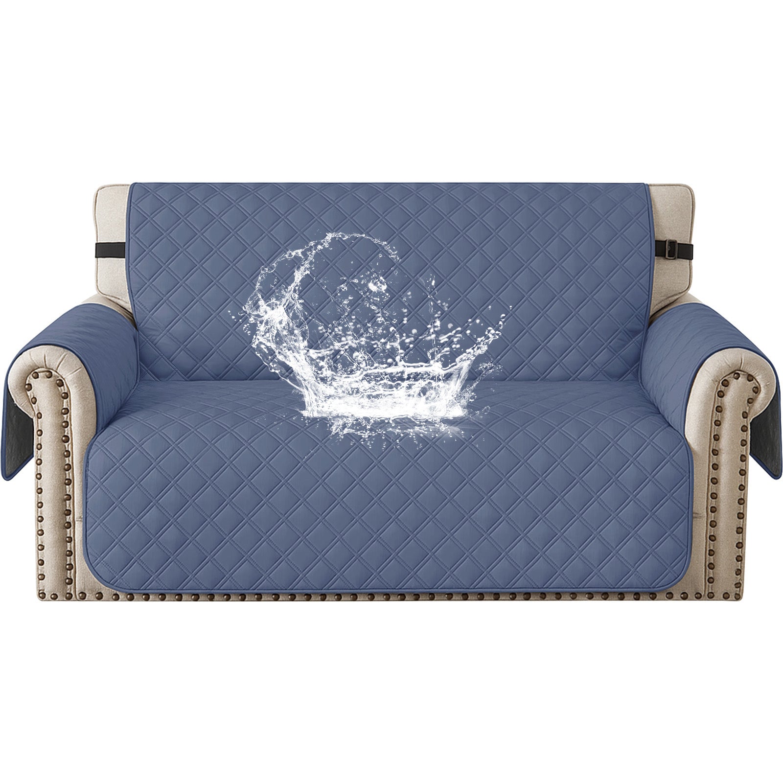 Ystyle 100% Waterproof 2 Seater Sofa Cover with Side Pockets