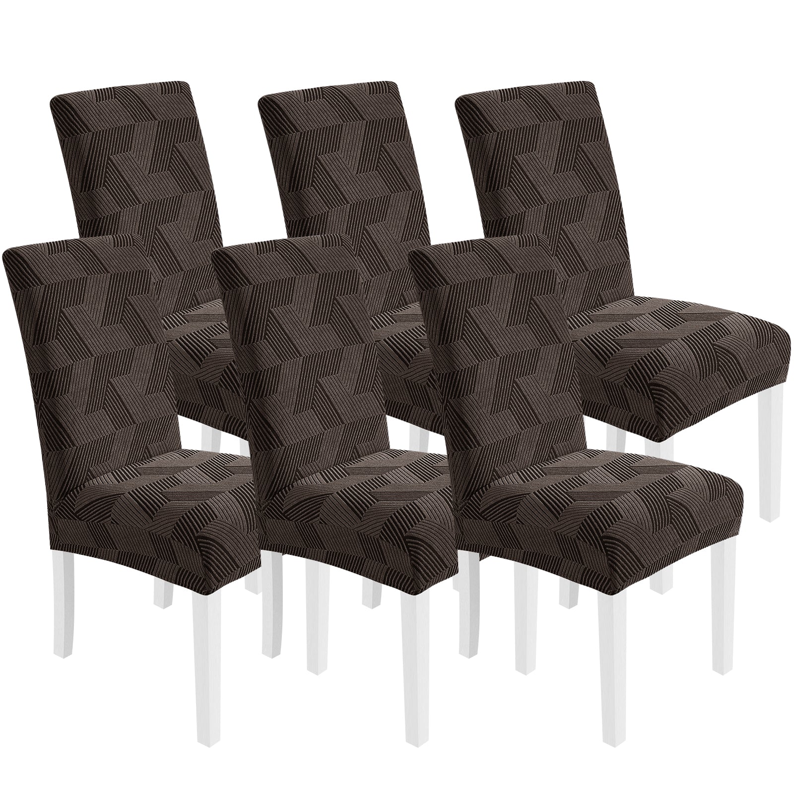 Ystyle 6-Piece Chair Covers with Backrest, Universal Kitchen Chair Covers, Removable Elastic Dining Chair Slipcovers, Stain-Resistant Chair Protectors, Washable, for Kitchen and Living Room