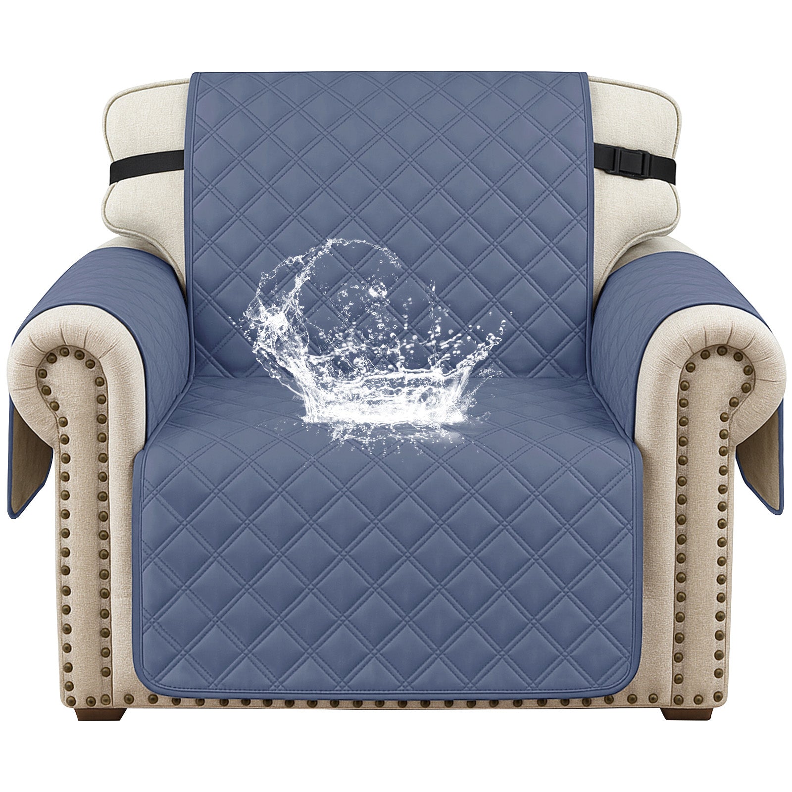 Ystyle 100% Waterproof 1 Seater Armchair Cover with Side Pockets