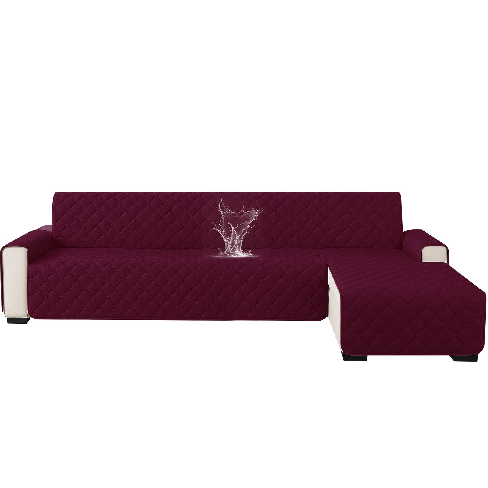 Ystyle Waterproof 3 Seater Corner Sofa Cover Reversible 225 cm-YSTYLE