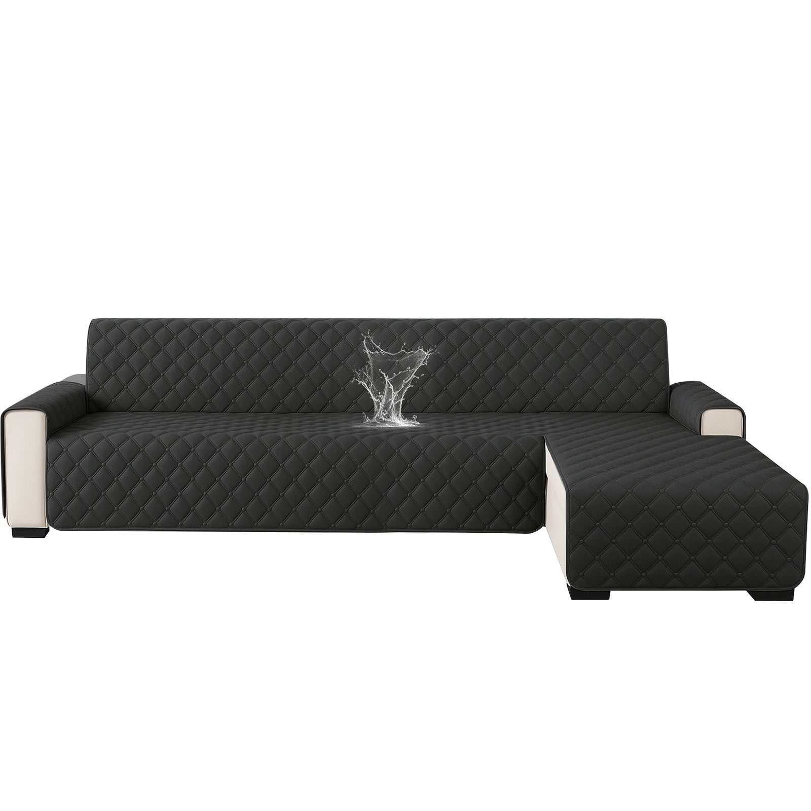 Ystyle Waterproof 3 Seater Corner Sofa Cover Reversible 225 cm-YSTYLE