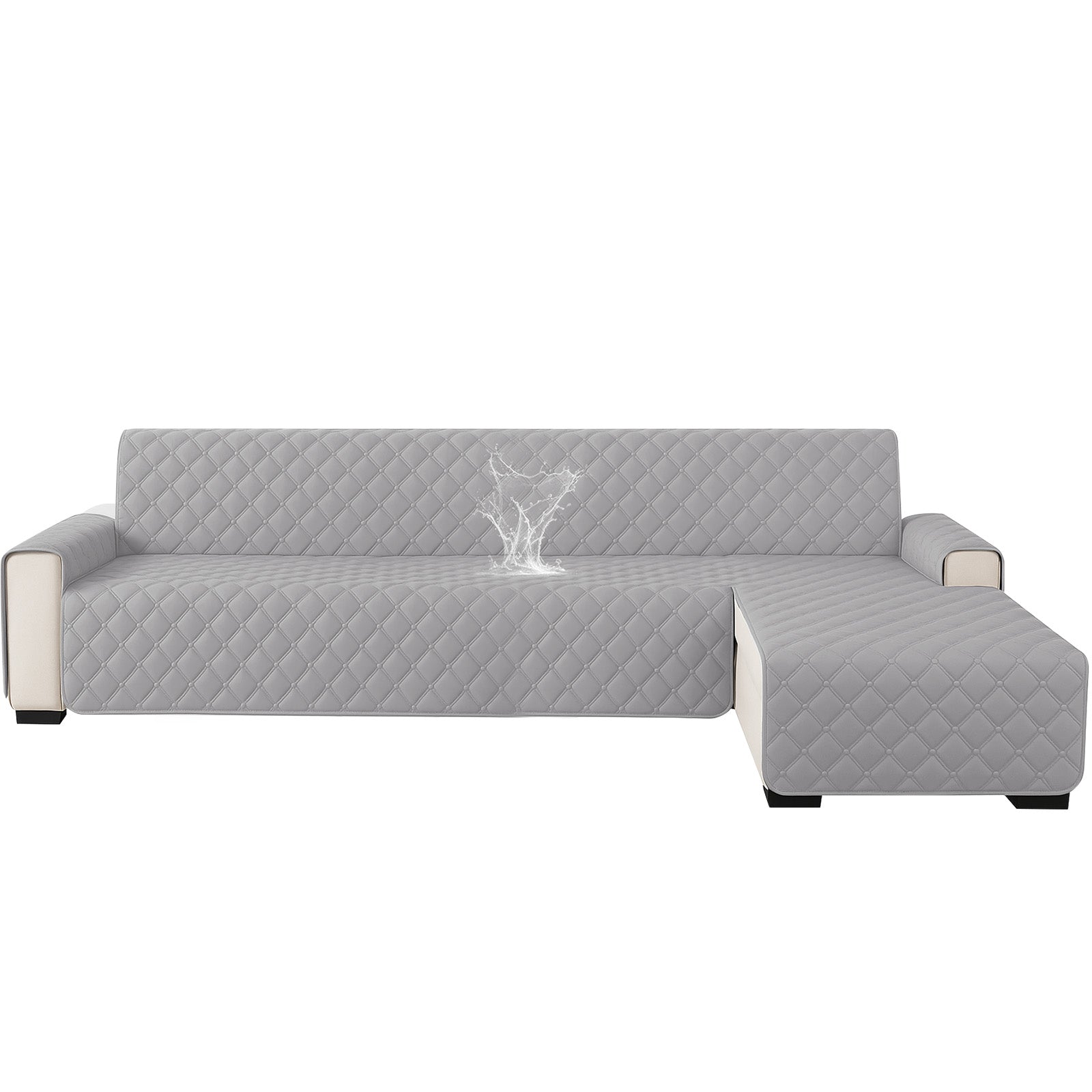 Ystyle Waterproof 3 Seater Corner Sofa Cover Reversible 225 cm-YSTYLE