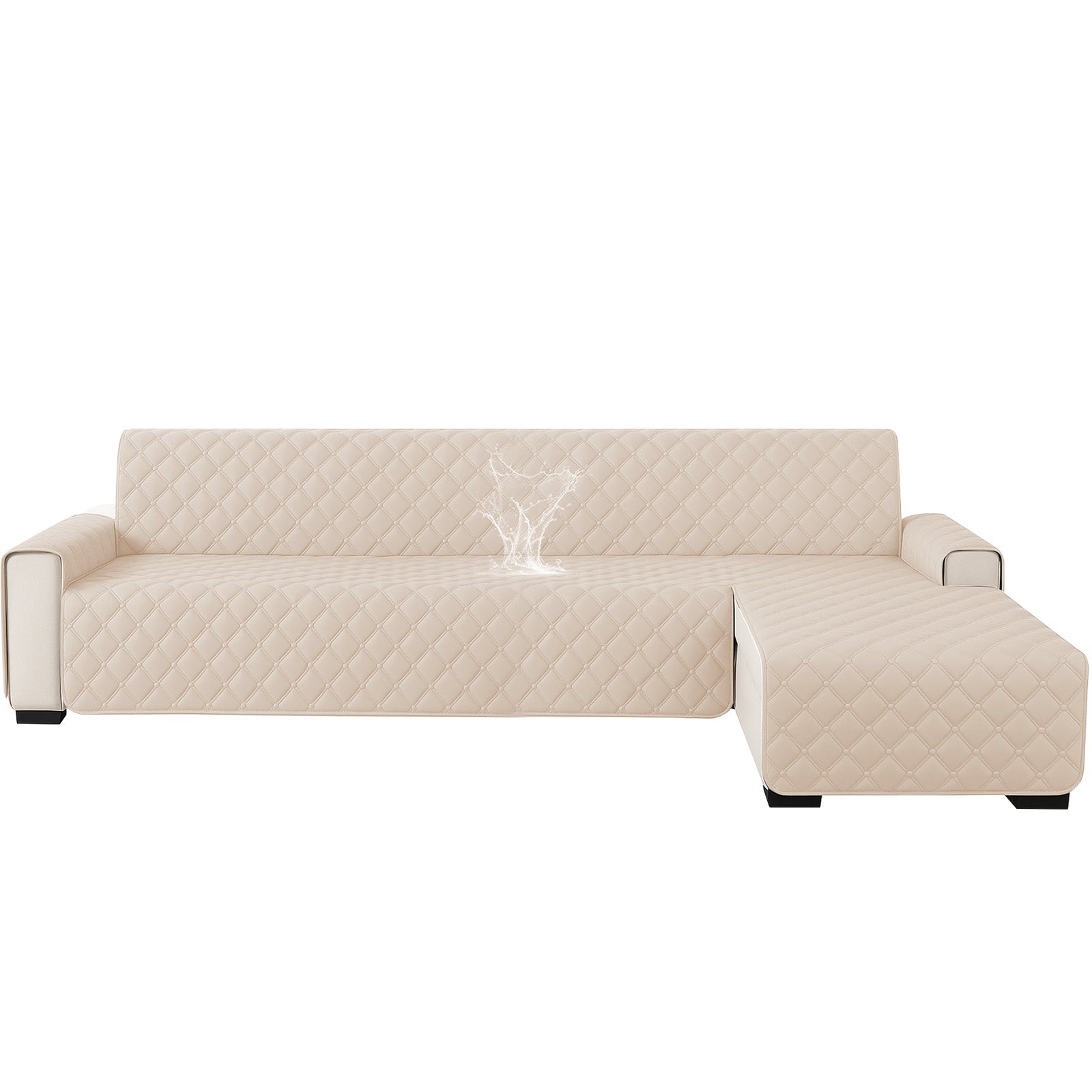 Ystyle Waterproof 3 Seater Corner Sofa Cover Reversible 225 cm-YSTYLE