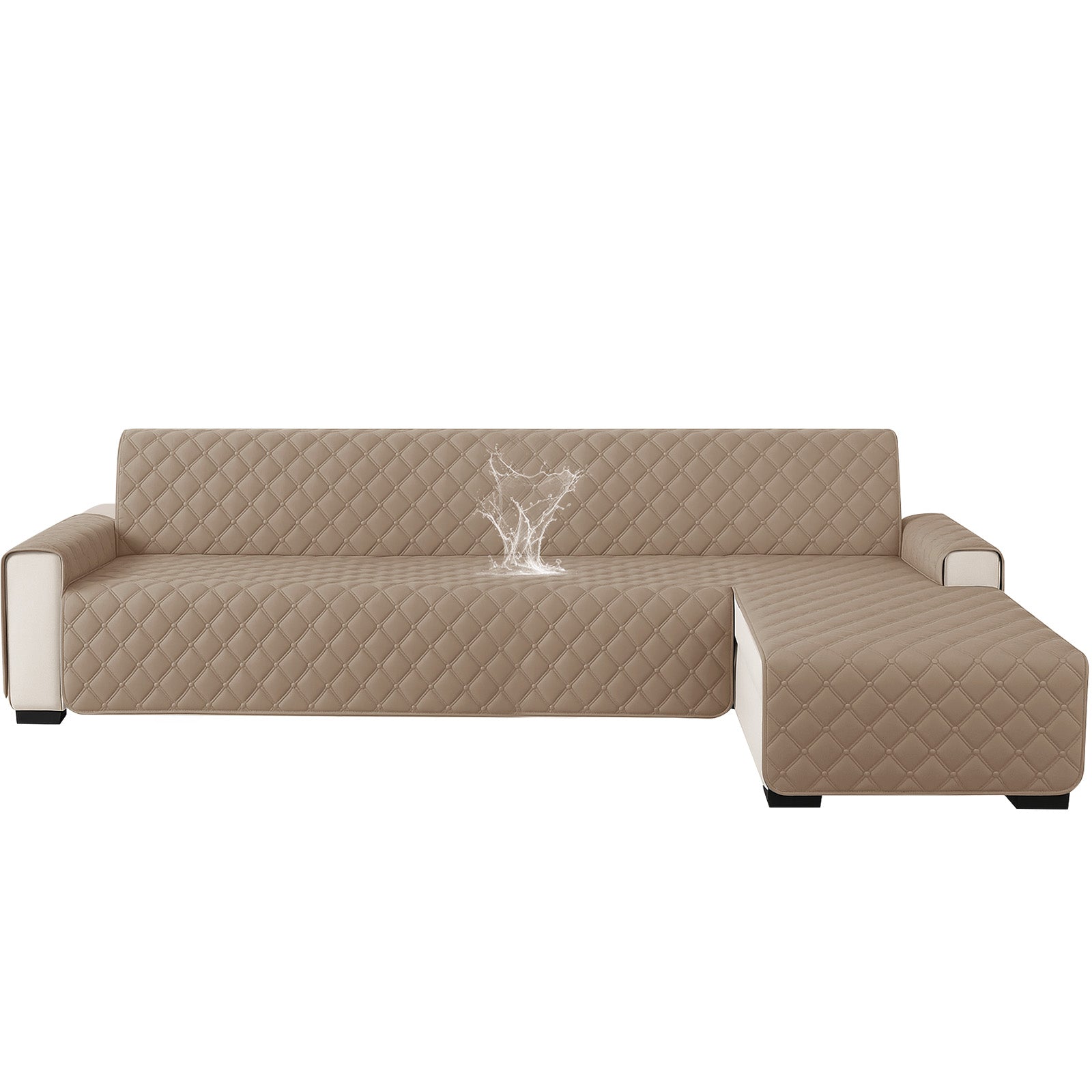Ystyle Waterproof 3 Seater Corner Sofa Cover Reversible 225 cm-YSTYLE