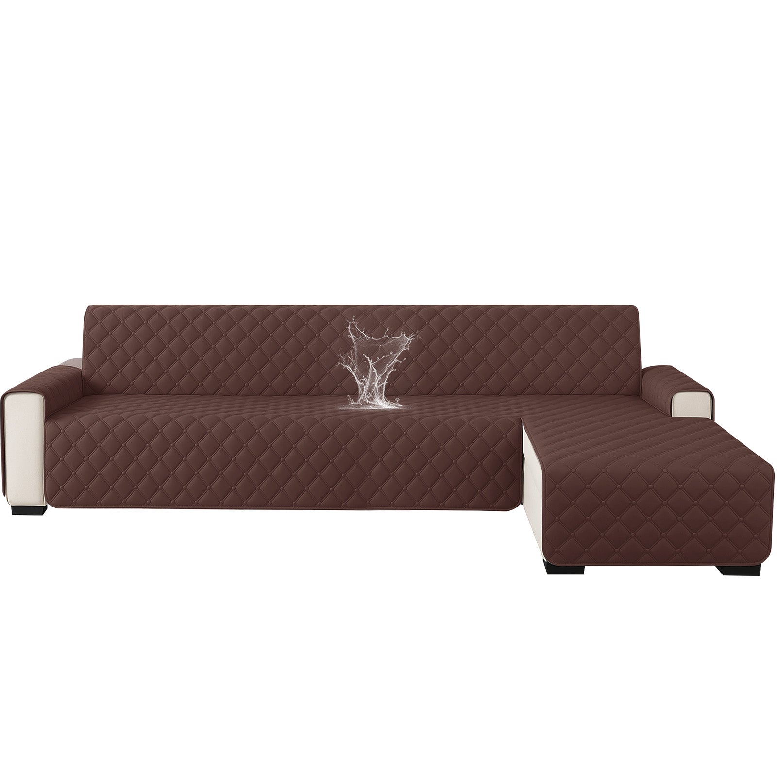 Ystyle Waterproof 3 Seater Corner Sofa Cover Reversible 225 cm-YSTYLE