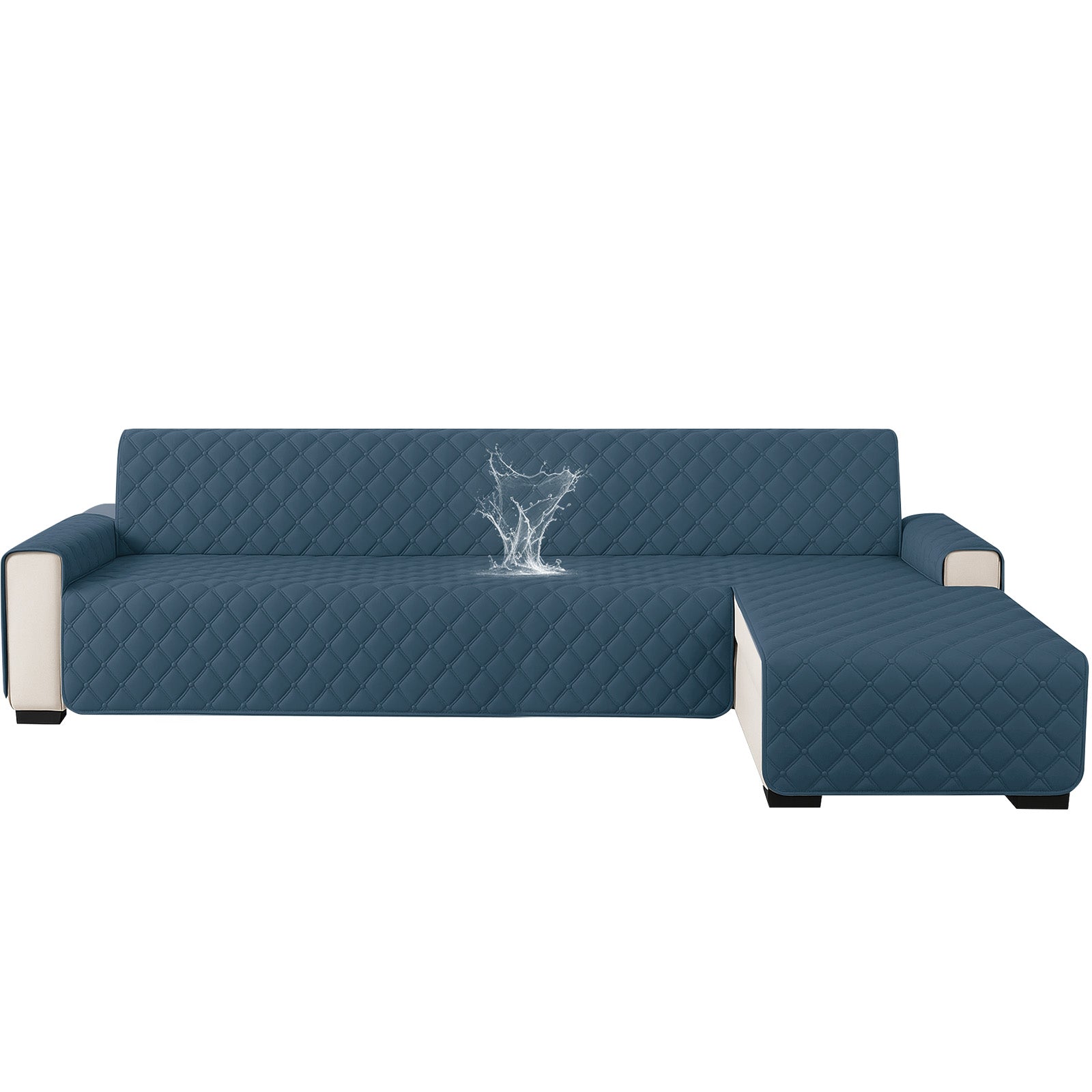 Ystyle Waterproof 3 Seater Corner Sofa Cover Reversible 225 cm-YSTYLE