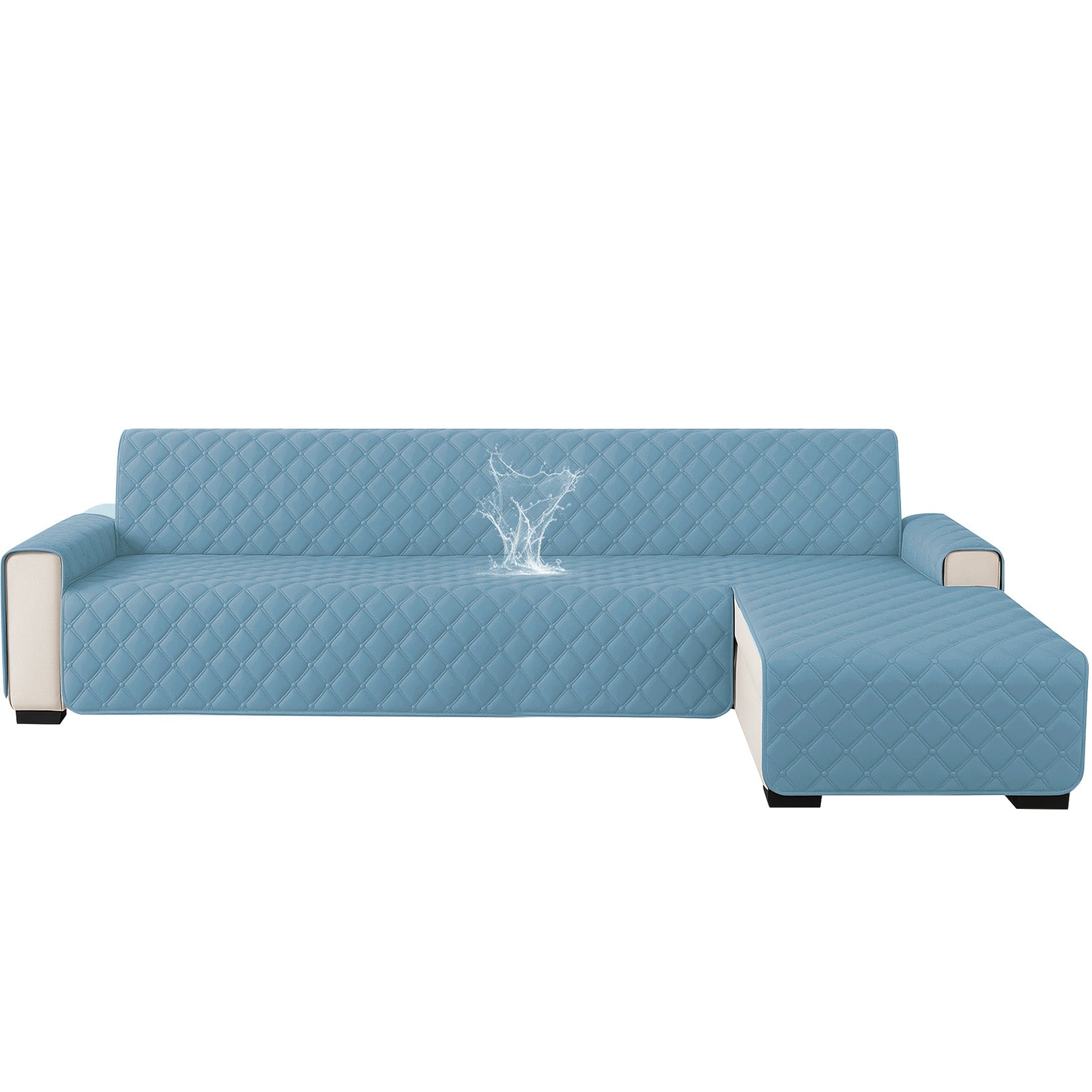 Ystyle Waterproof 3 Seater Corner Sofa Cover Reversible 225 cm-YSTYLE
