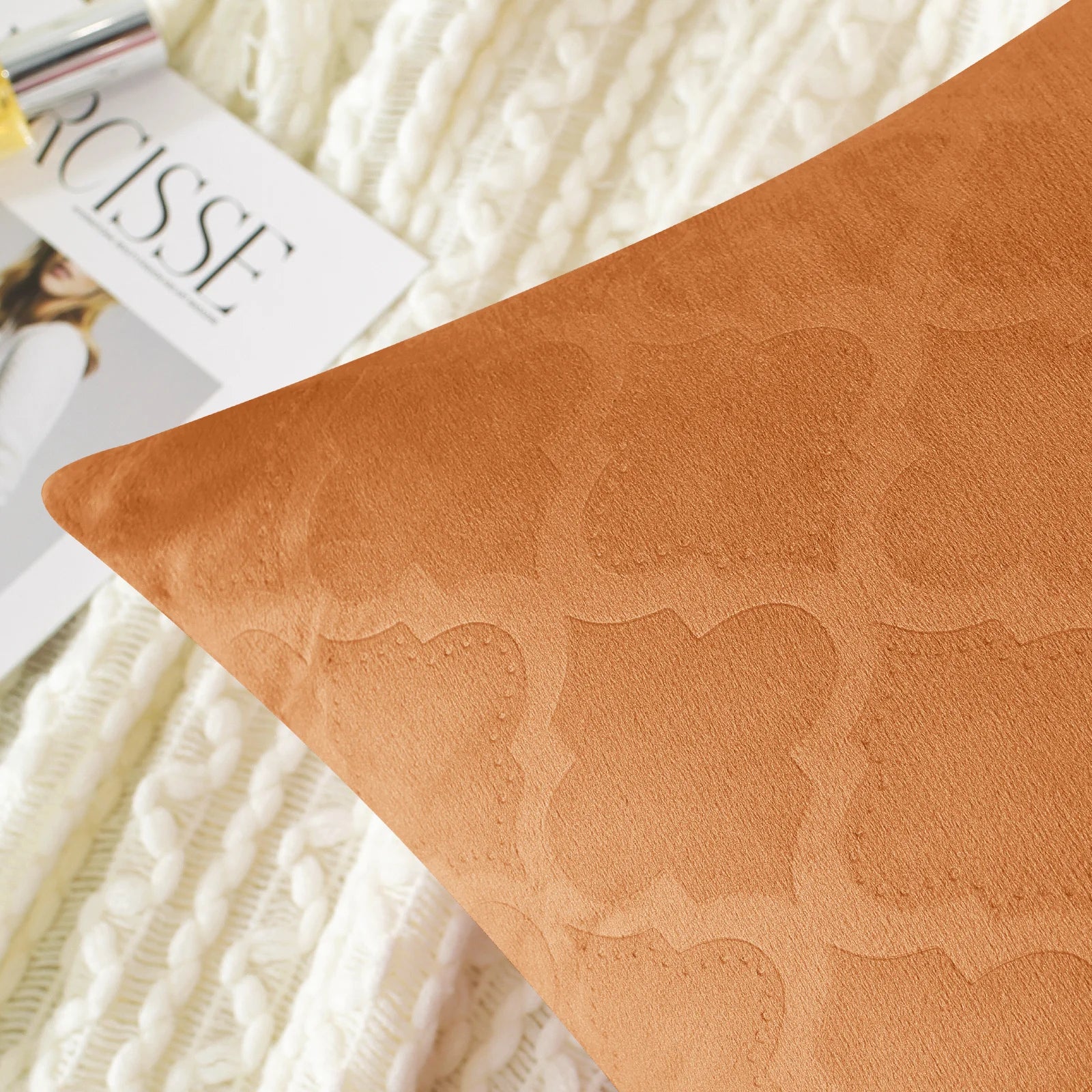 YSTYLE Velvet Sofa Cushion Covers, Decorative Throw Pillow Covers, 2 pcs, Hidden Zipper-Gourd Shape