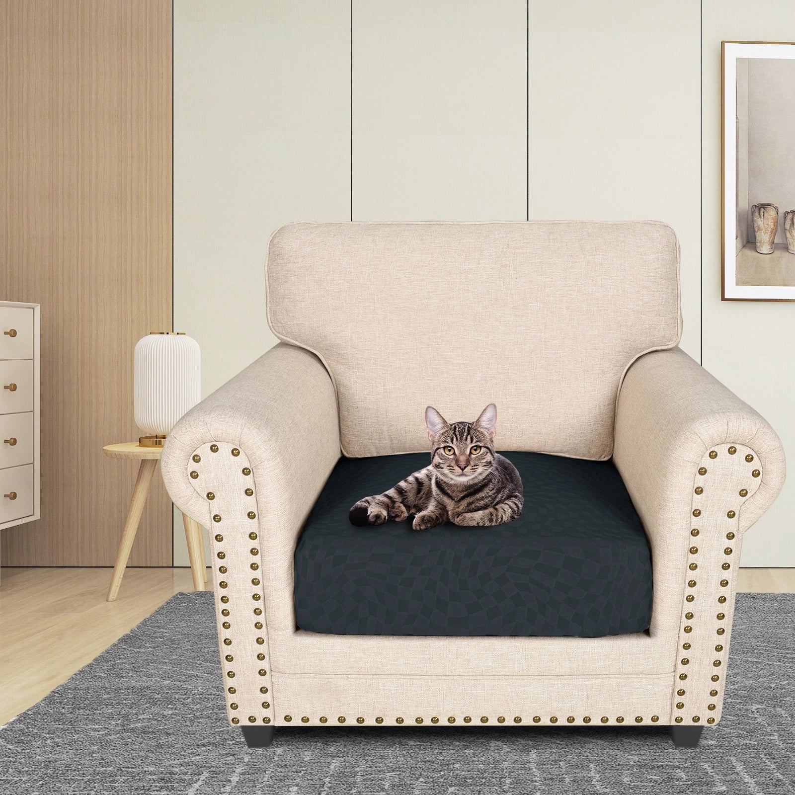 YSTYLE Stretch Sofa Seat Cover Large 1 Seater Geometric Anti Slip-YSTYLE