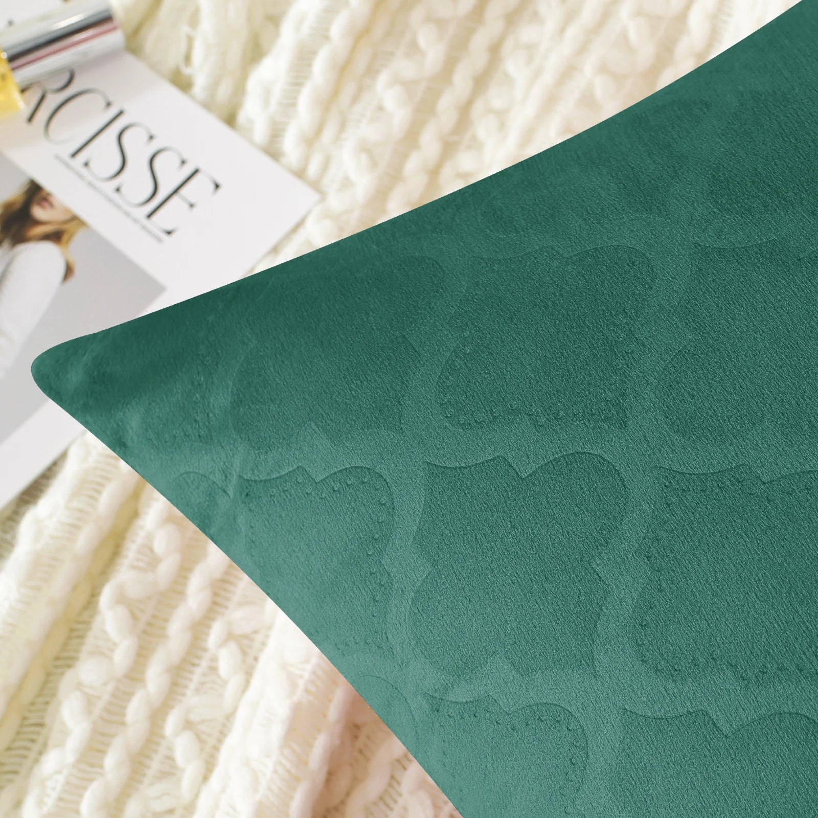 YSTYLE Velvet Sofa Cushion Covers, Decorative Throw Pillow Covers, 2 pcs, Hidden Zipper-Gourd Shape