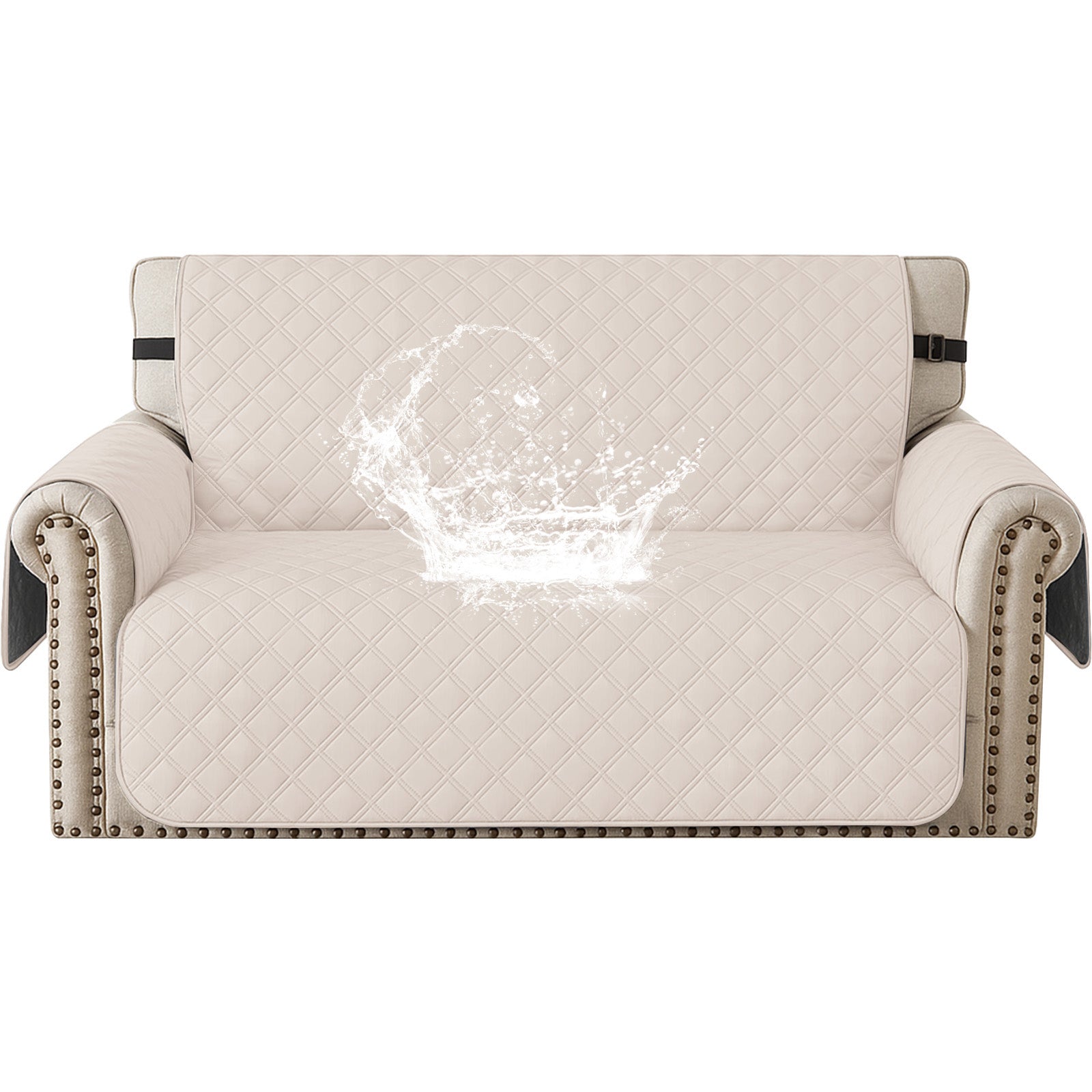 Ystyle 100% Waterproof 2 Seater Sofa Cover with Side Pockets