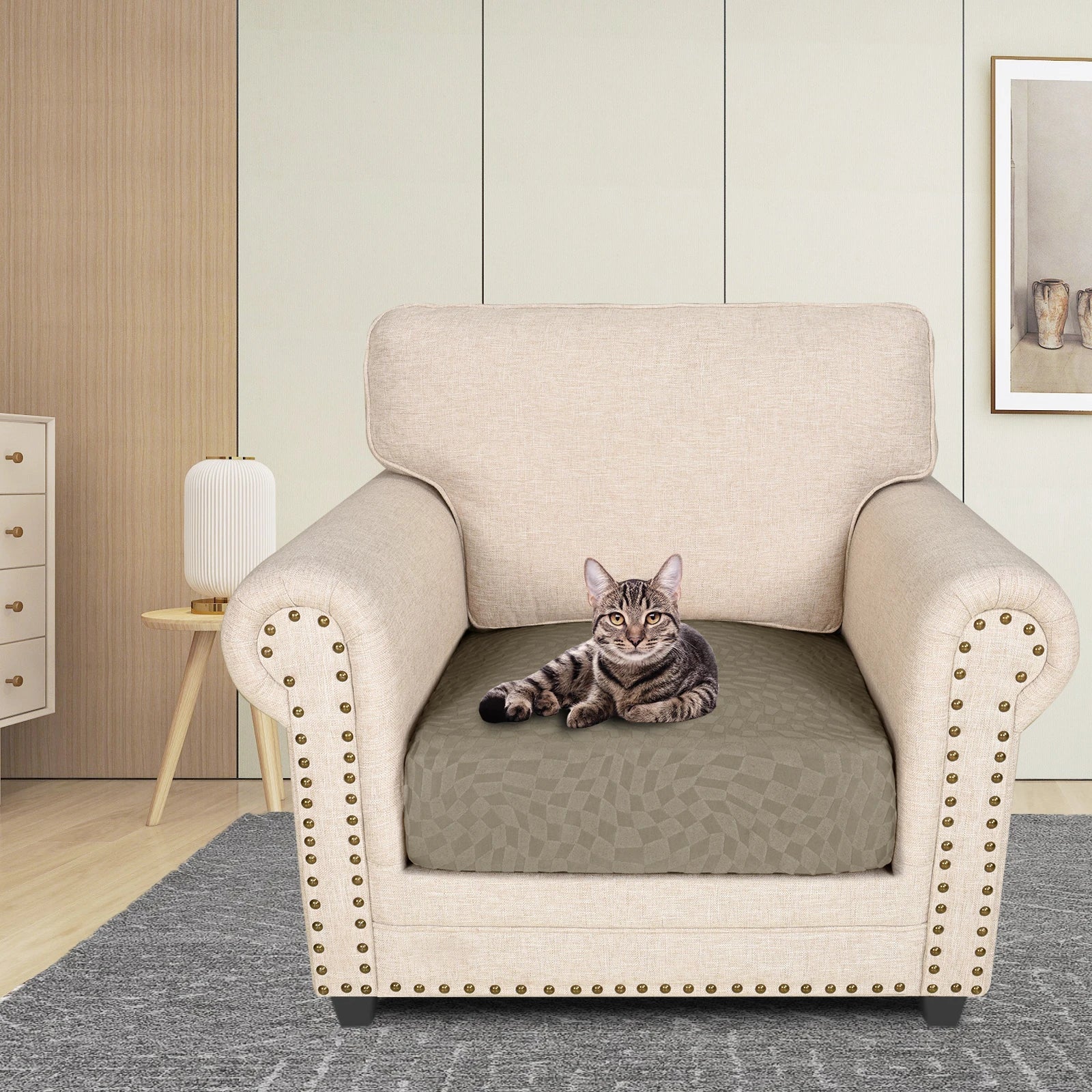 YSTYLE Stretch Sofa Seat Cover Large 1 Seater Geometric Anti Slip-YSTYLE