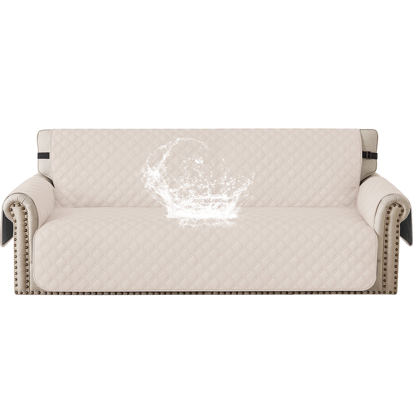 YSTYLE 100% Waterproof 3 Seater Sofa Cover with Side Pockets-YSTYLE